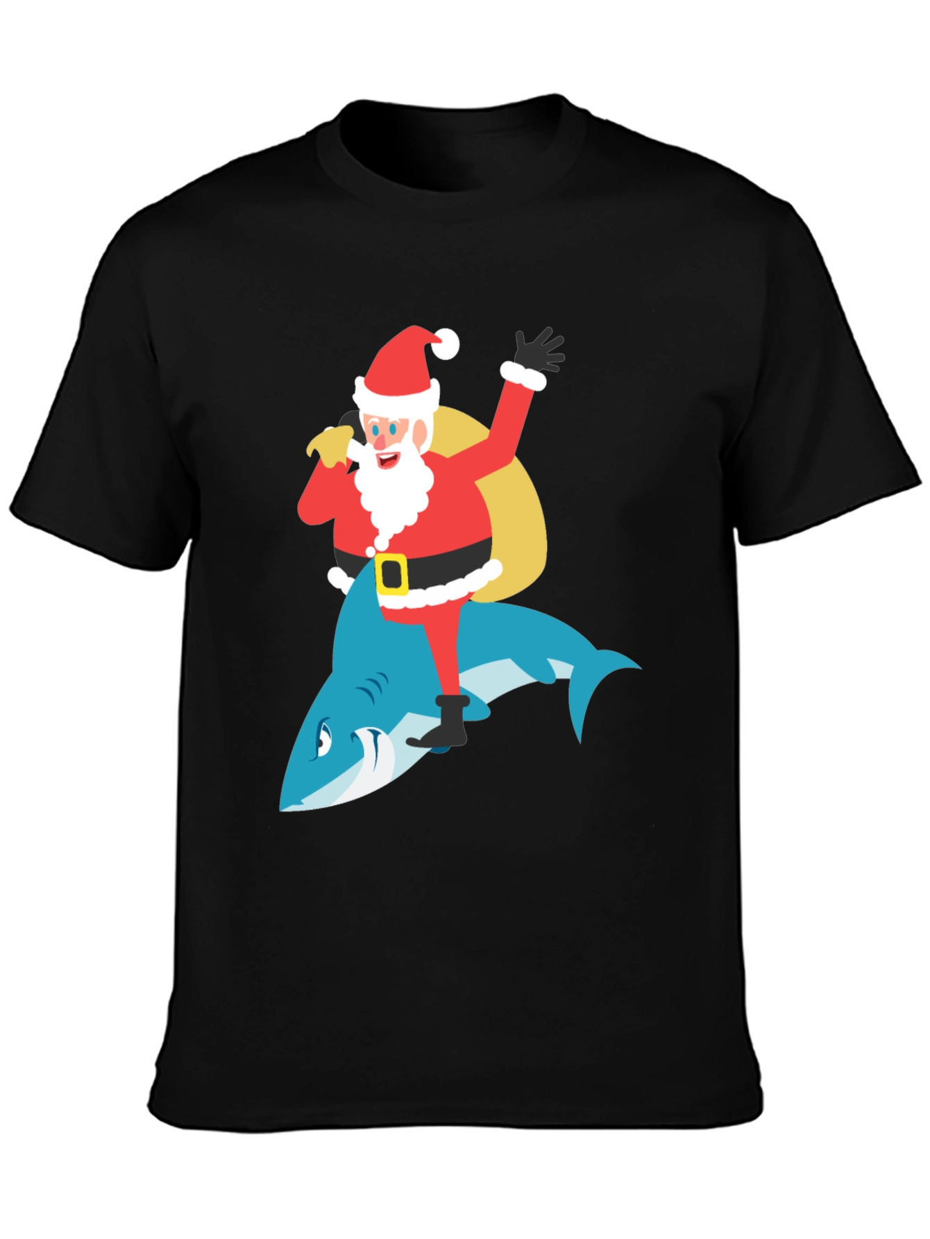 Santa Riding Shark Graphic Tee