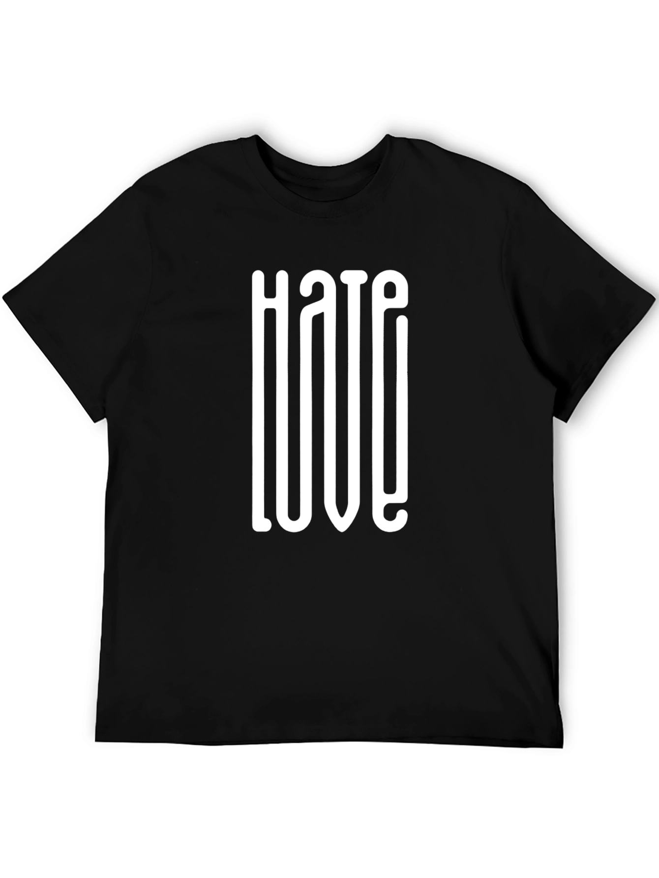 Hate Love Black Graphic Tee for Men