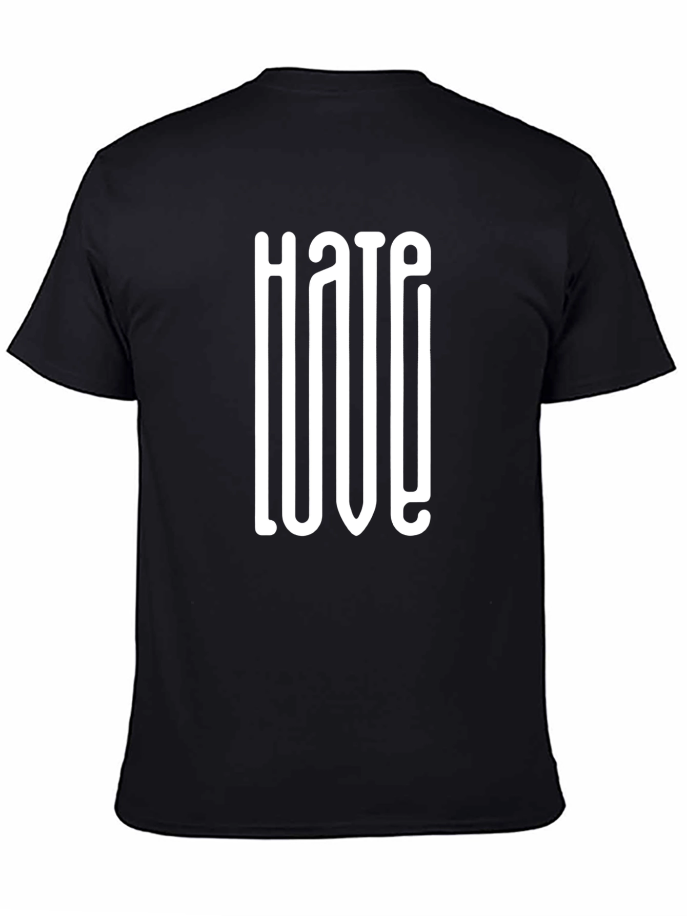 Hate Love Black Graphic Tee for Men