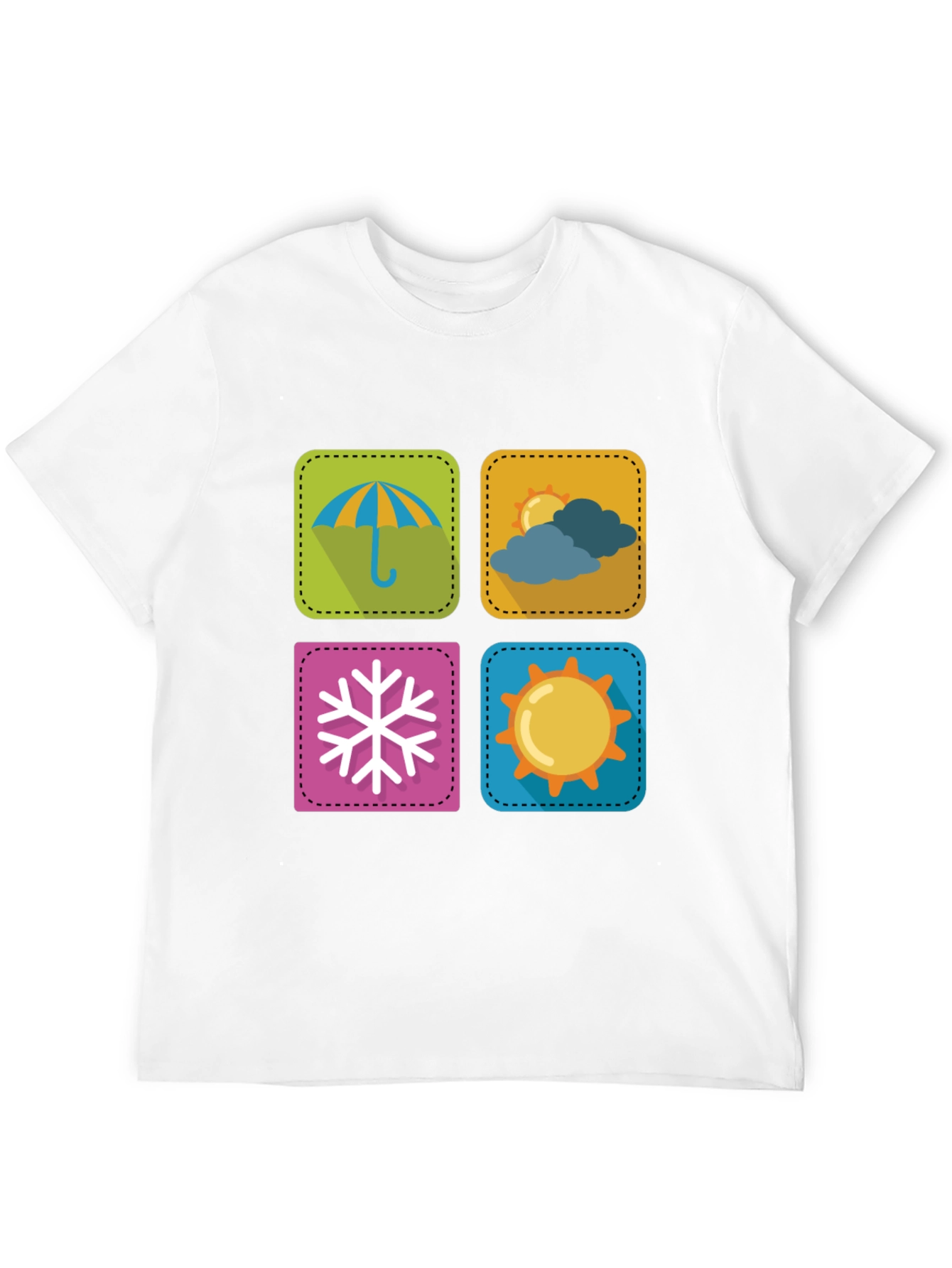 Weather Icon Graphic Print Black T-Shirt