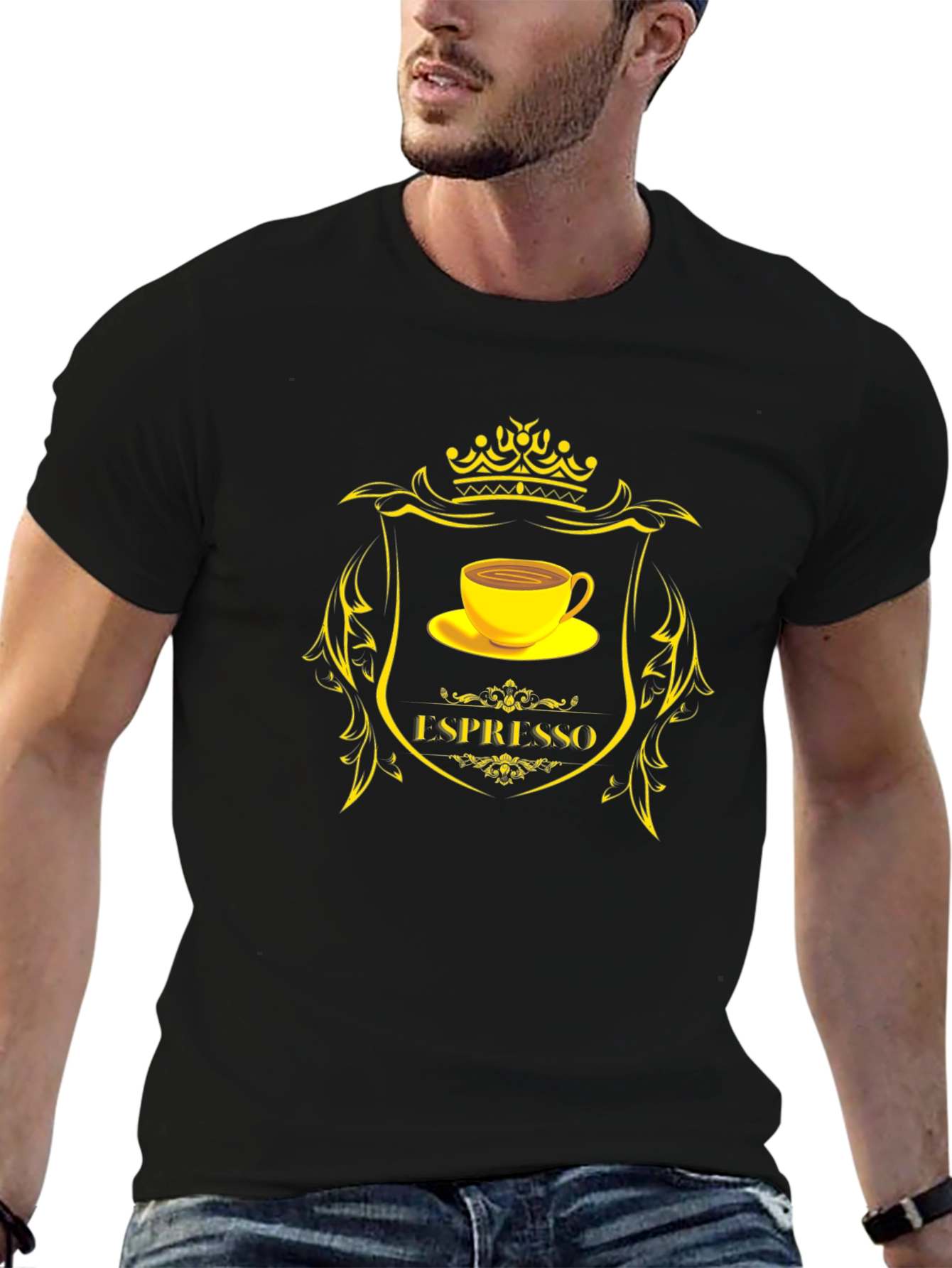 Espresso Coffee T-Shirt - Premium Black Cotton Tee