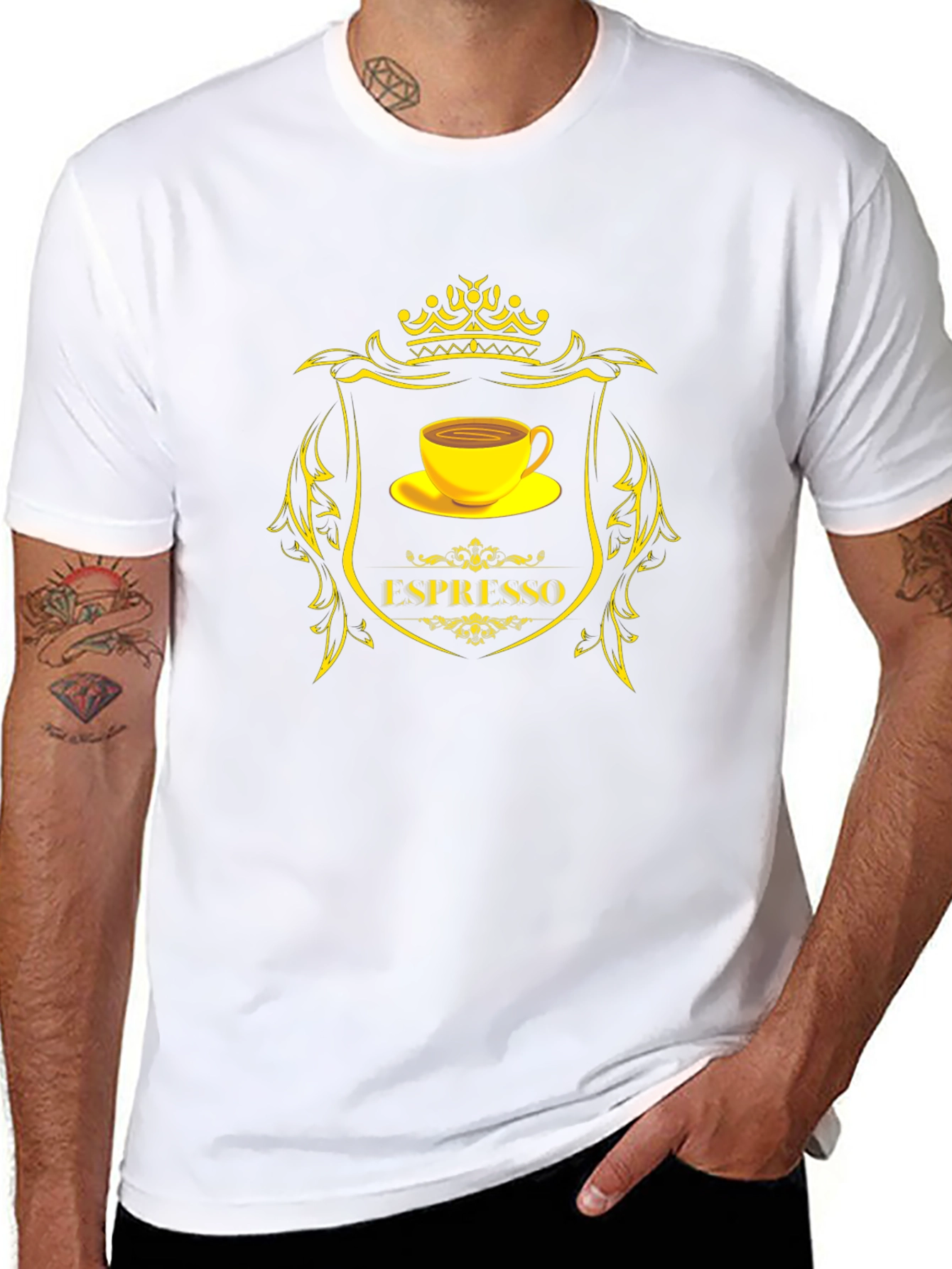 Espresso Coffee T-Shirt - Premium Black Cotton Tee
