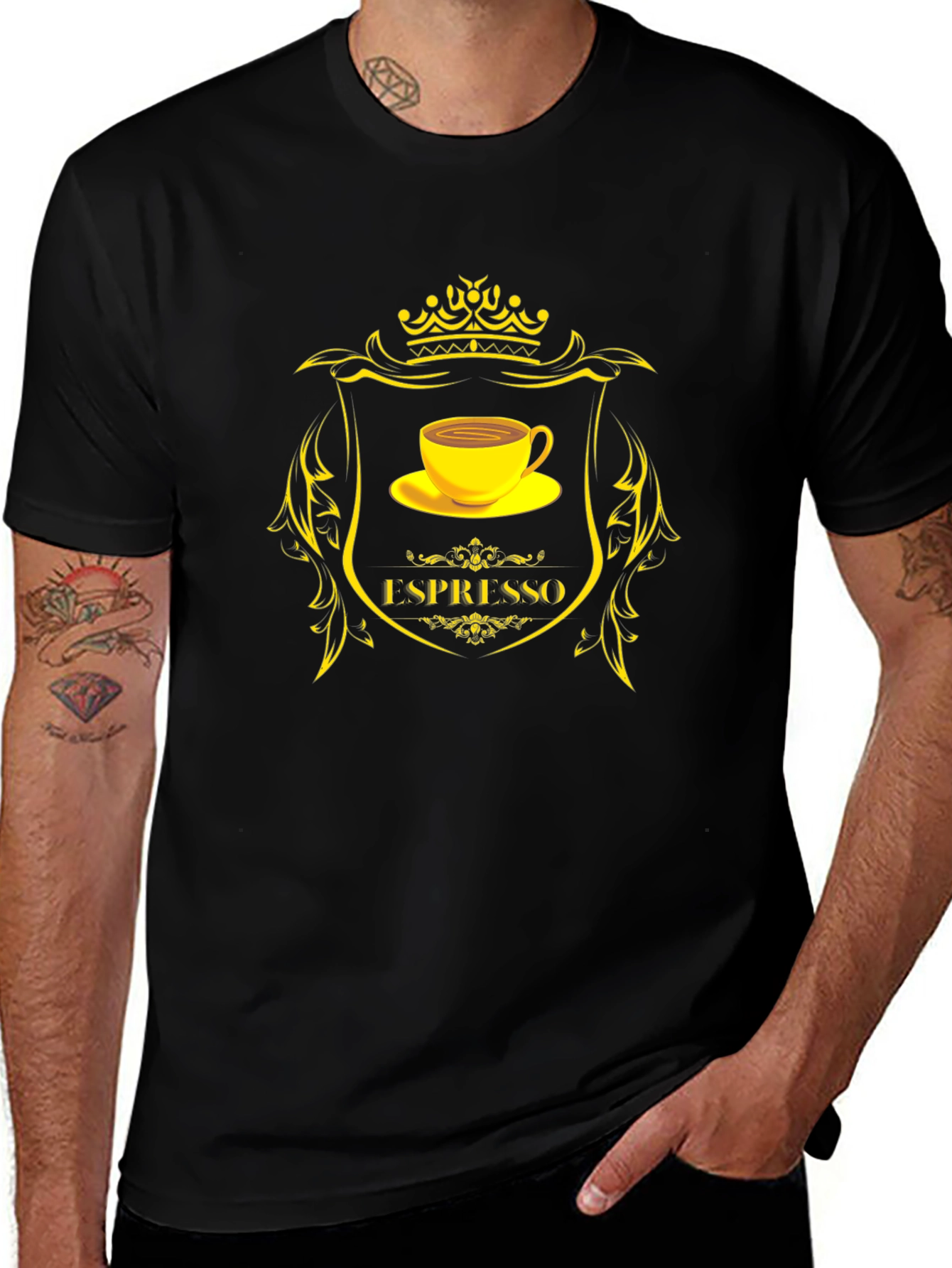 Espresso Coffee T-Shirt - Premium Black Cotton Tee