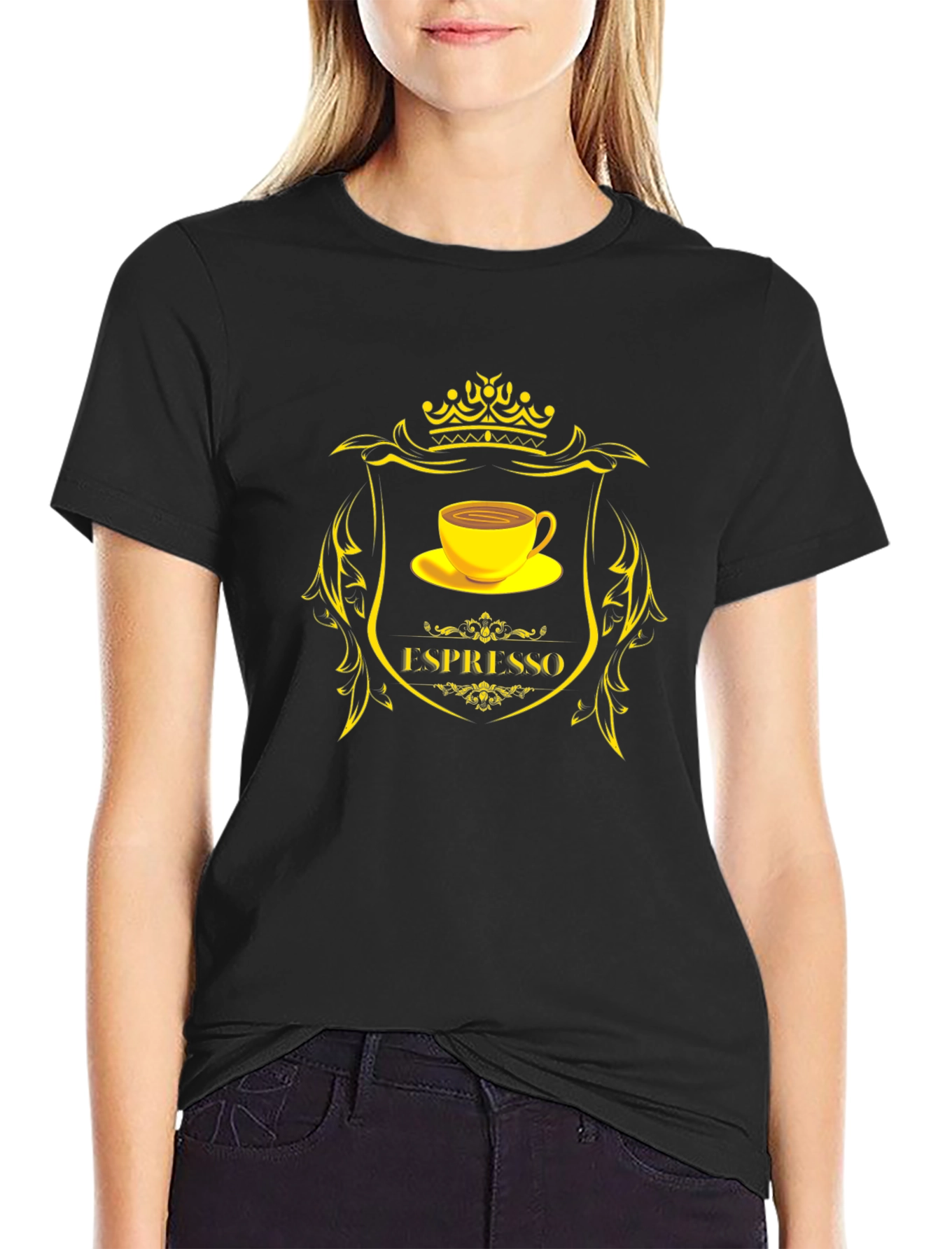 Espresso Coffee T-Shirt - Premium Black Cotton Tee