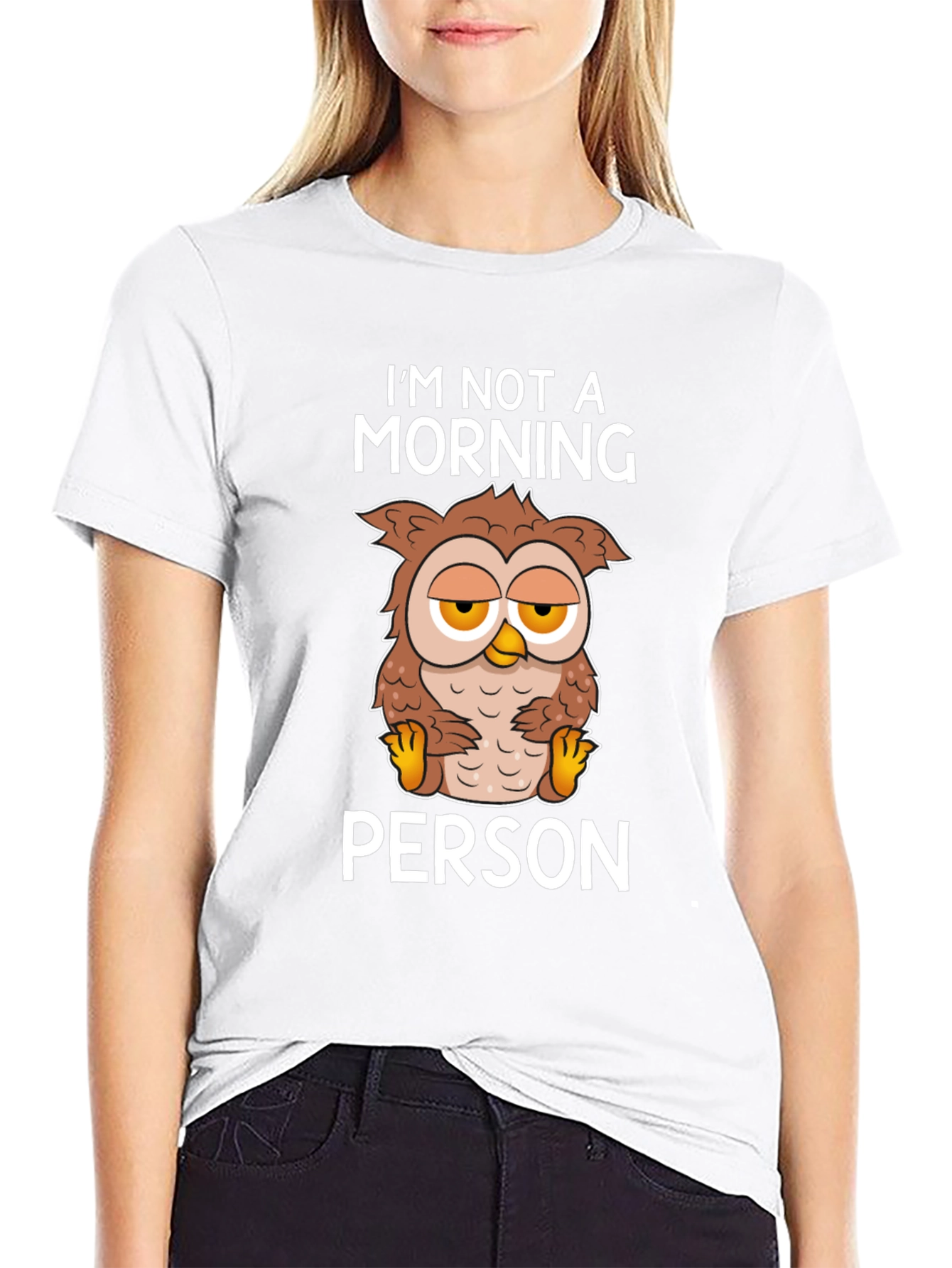 Im Not A Morning Person Owl Graphic Tee
