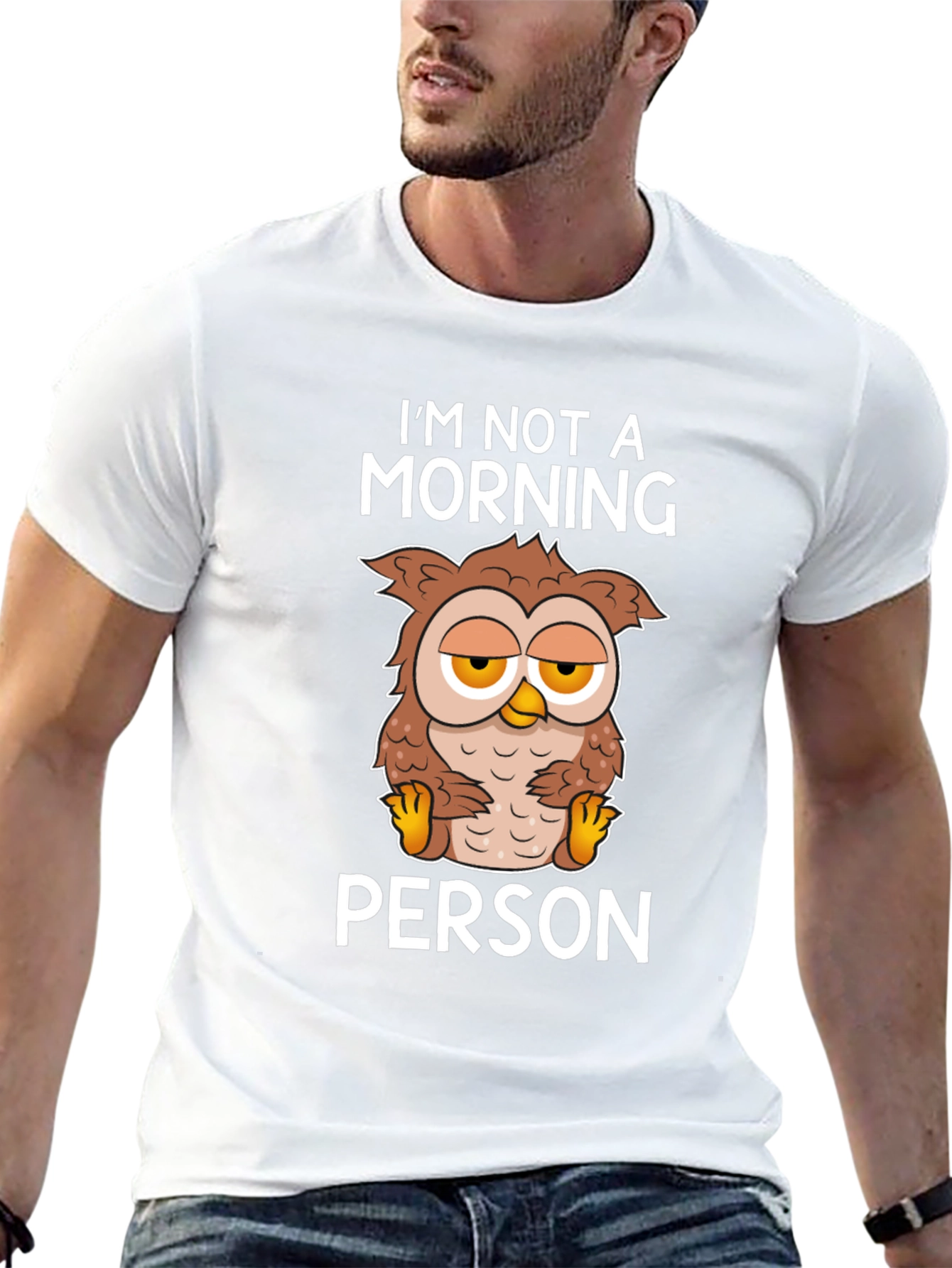 Im Not A Morning Person Owl Graphic Tee