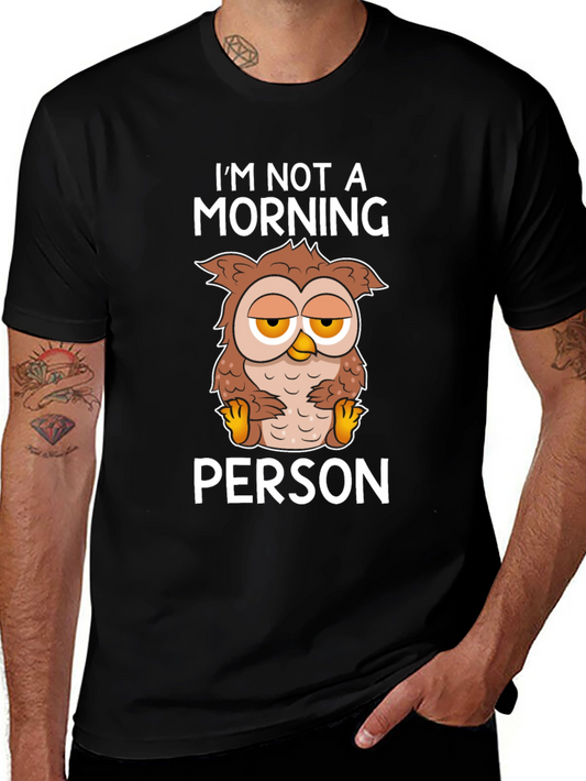 Im Not A Morning Person Owl Graphic Tee