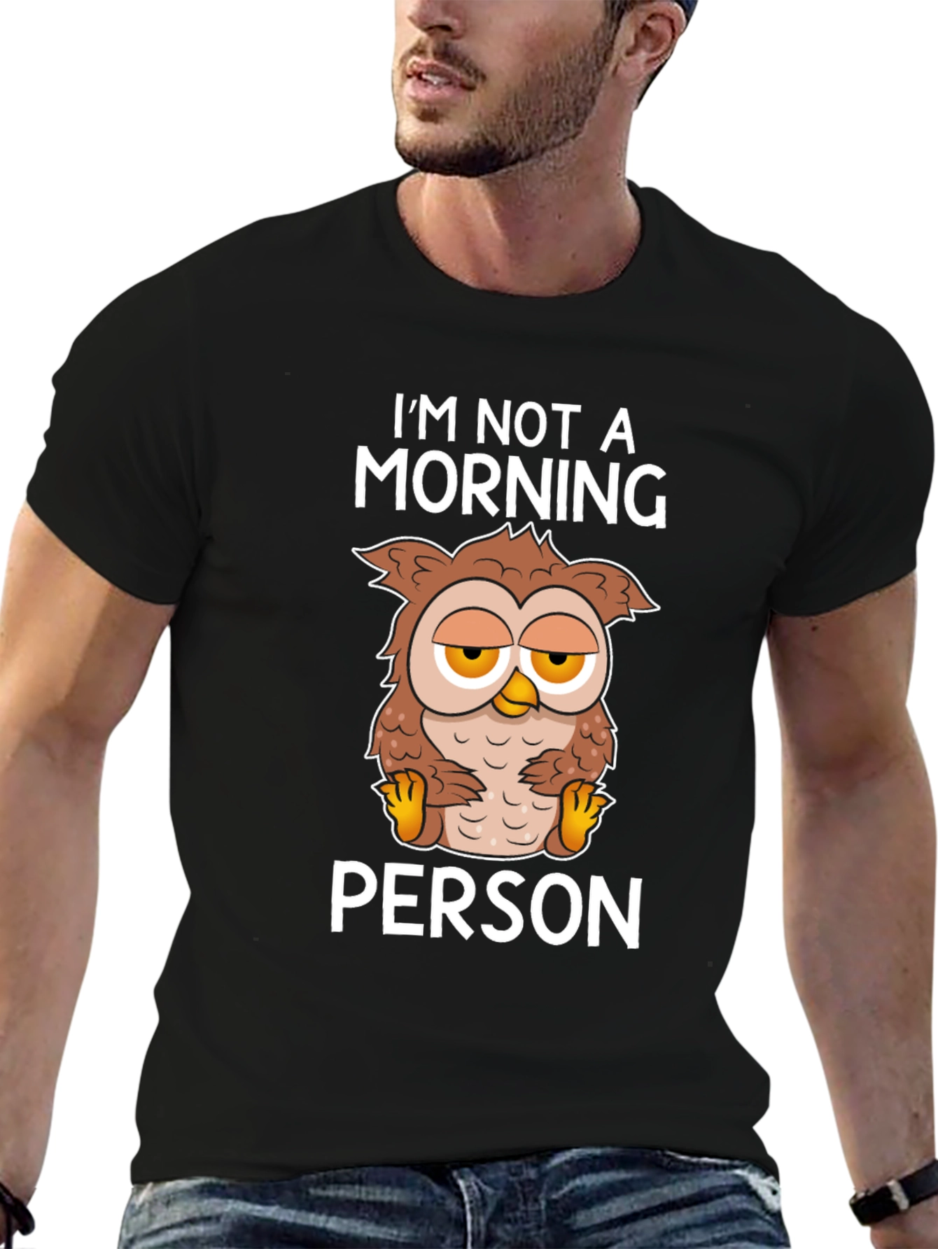 Im Not A Morning Person Owl Graphic Tee
