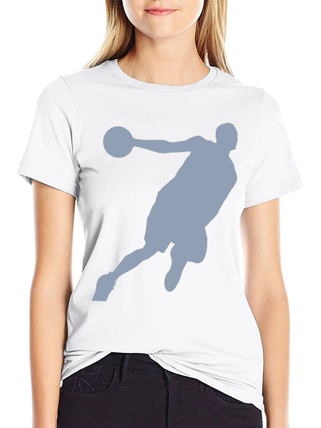 Basketball Player Graphic Tee - Black Cotton T-Shirt