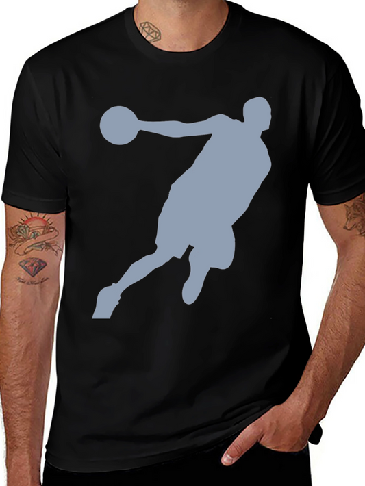Basketball Player Graphic Tee - Black Cotton T-Shirt