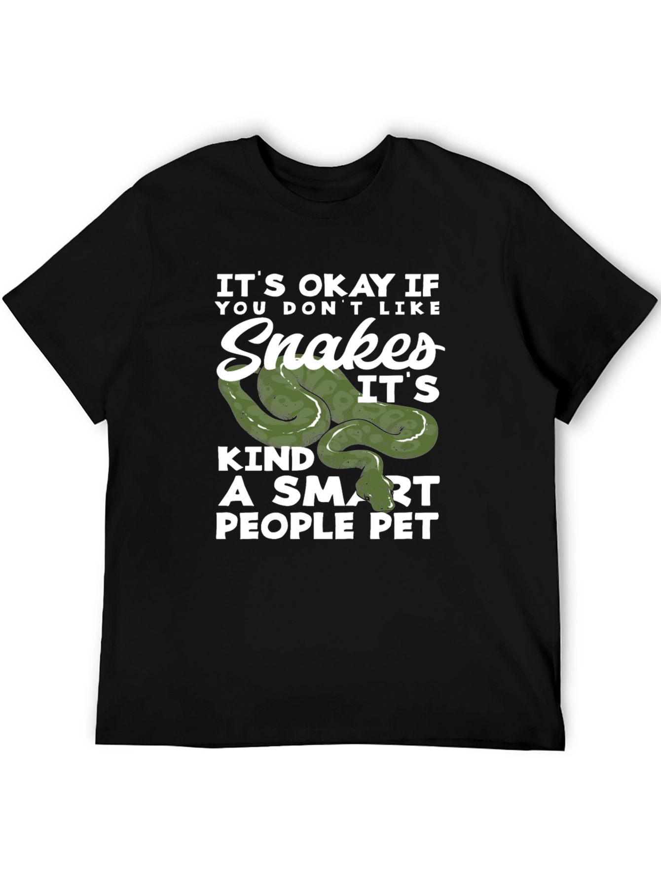 Snakes Smart People Pet Black T-Shirt