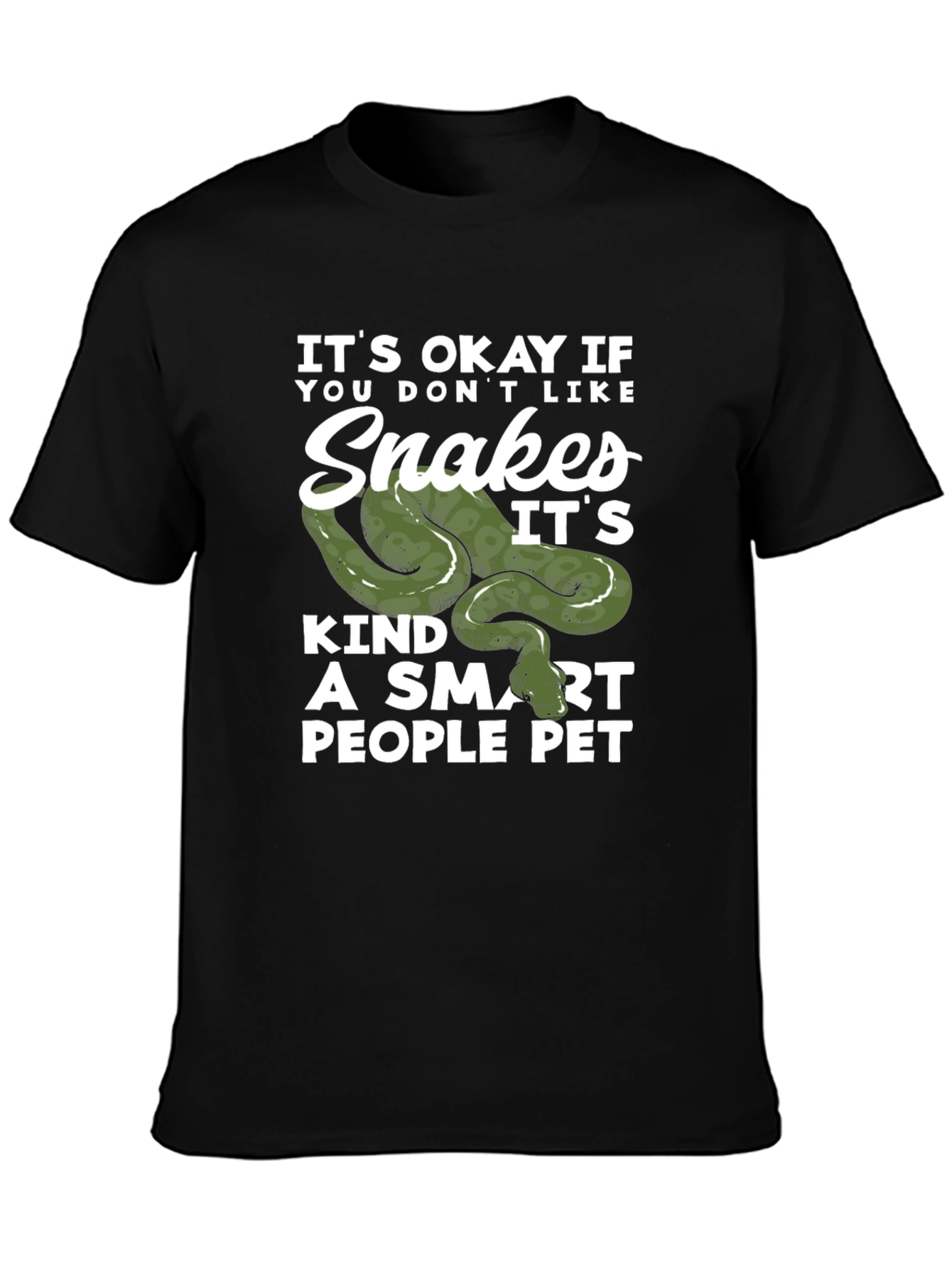 Snakes Smart People Pet Black T-Shirt