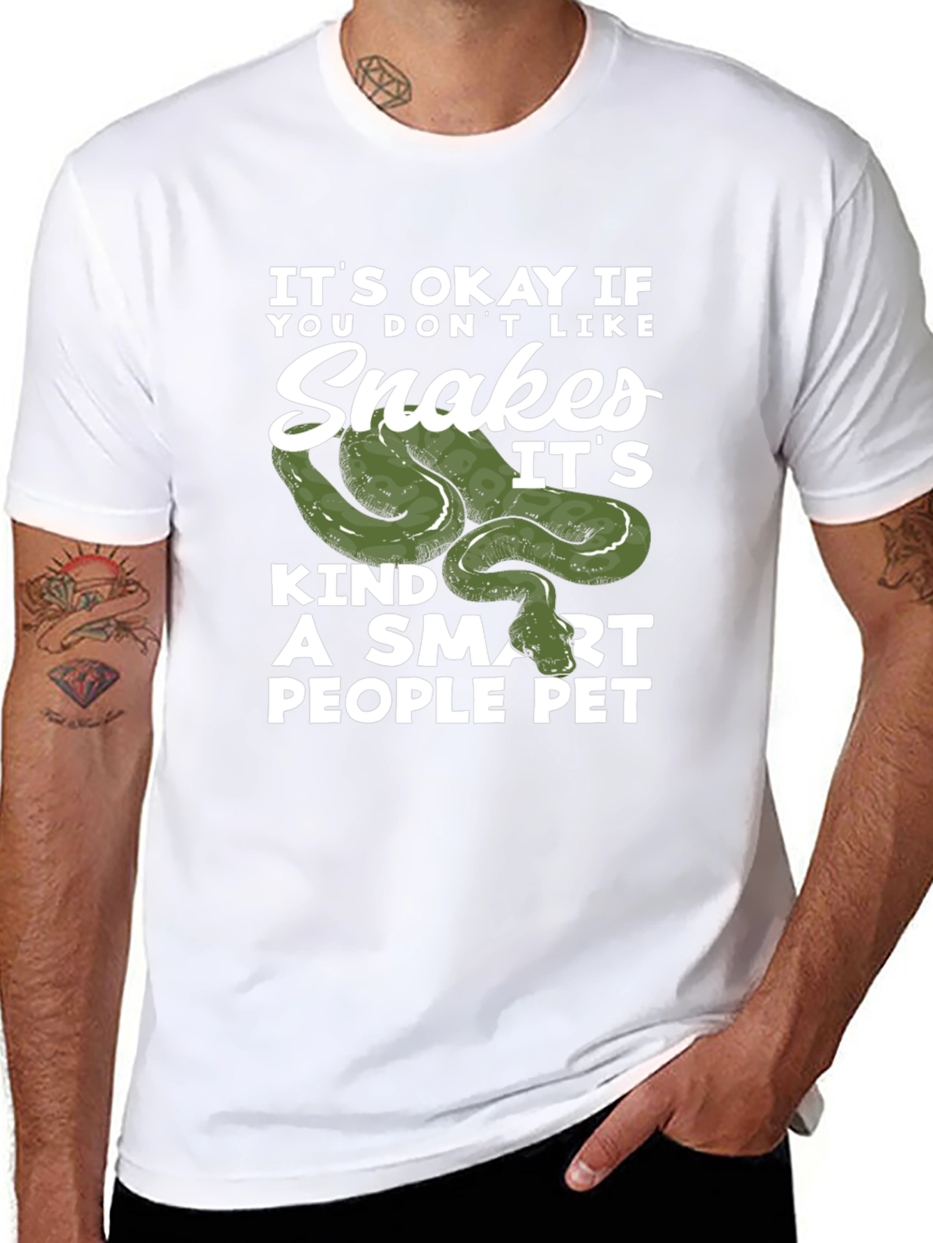 Snakes Smart People Pet Black T-Shirt