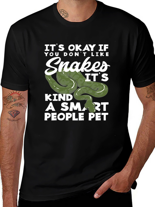 Snakes Smart People Pet Black T-Shirt