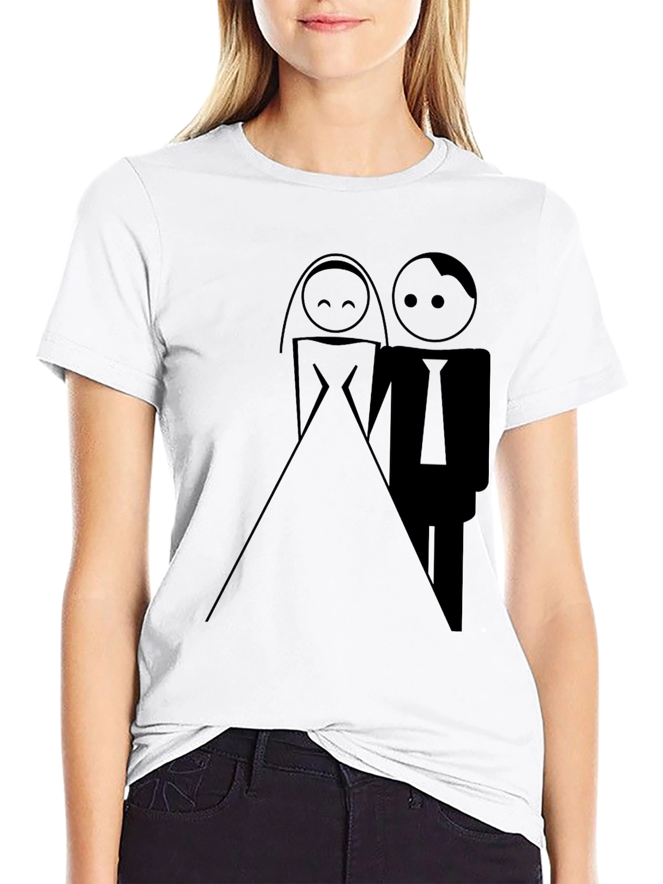 Bride & Groom Graphic Black Tee