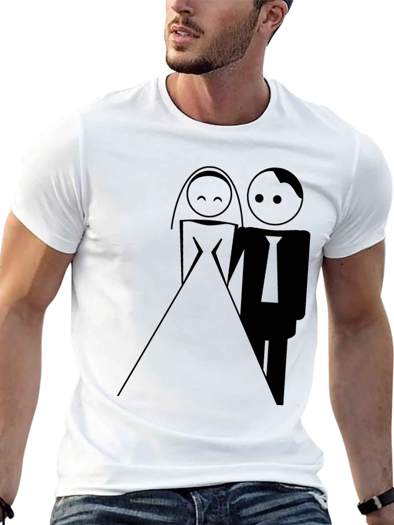 Bride & Groom Graphic Black Tee