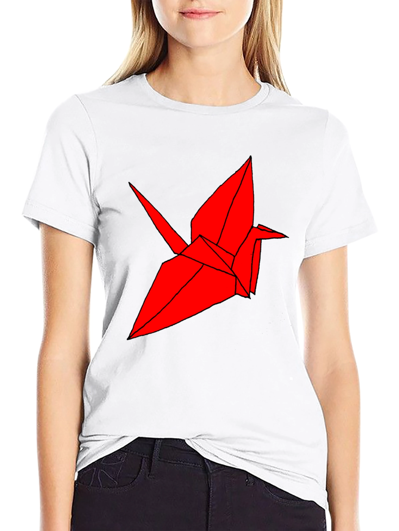 Origami Crane Graphic Tee - Cool Bird T-Shirt