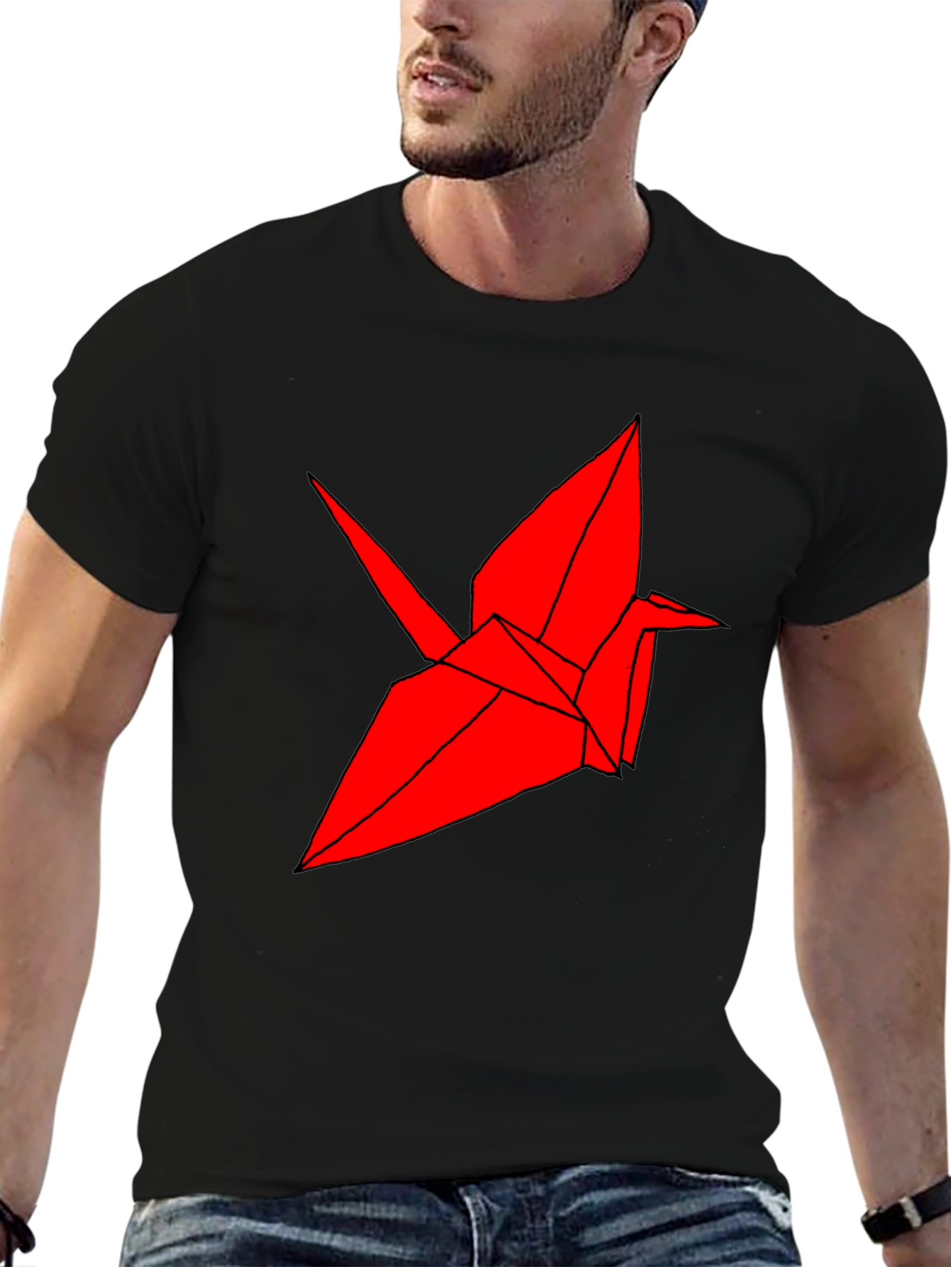 Origami Crane Graphic Tee - Cool Bird T-Shirt