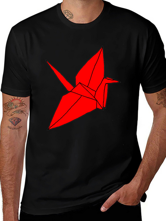 Origami Crane Graphic Tee - Cool Bird T-Shirt