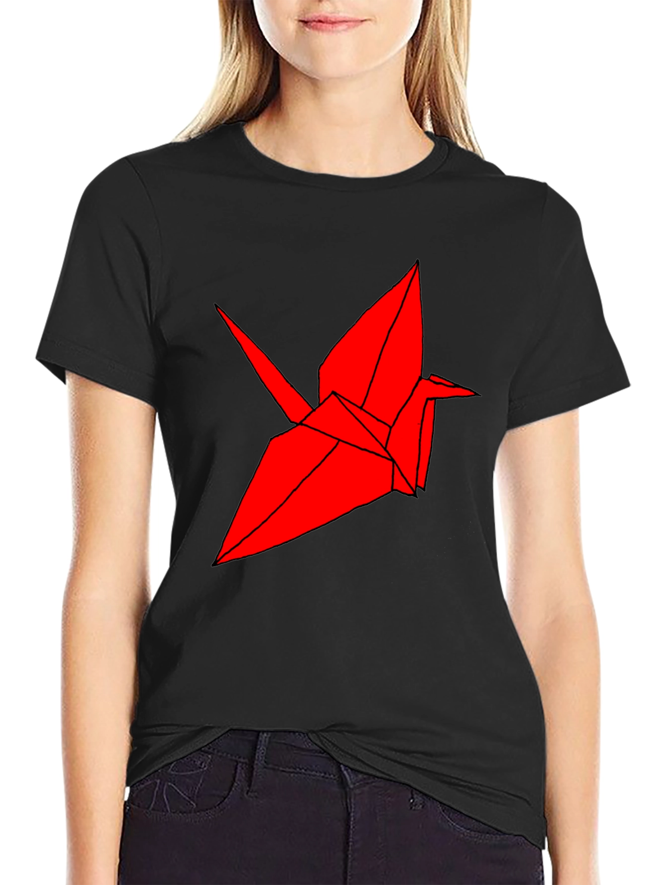 Origami Crane Graphic Tee - Cool Bird T-Shirt