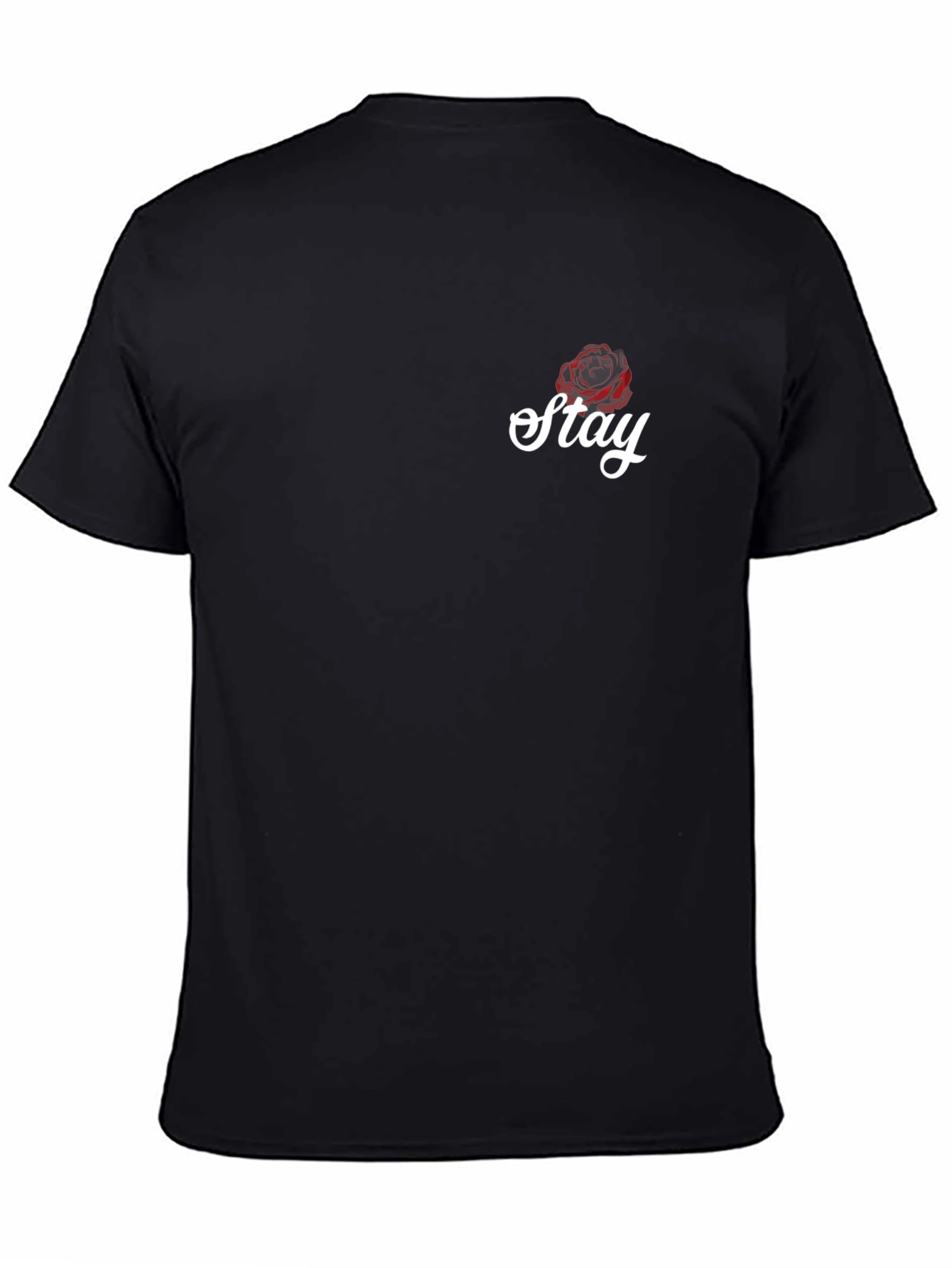Stay Rose Graphic Tee - Modern Black T-Shirt