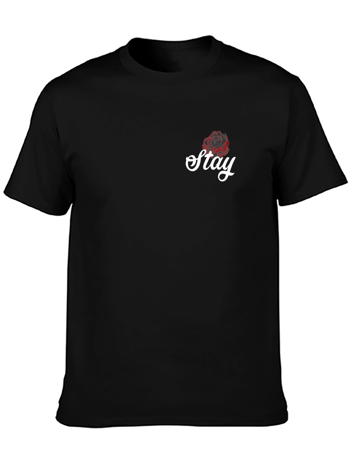 Stay Rose Graphic Tee - Modern Black T-Shirt