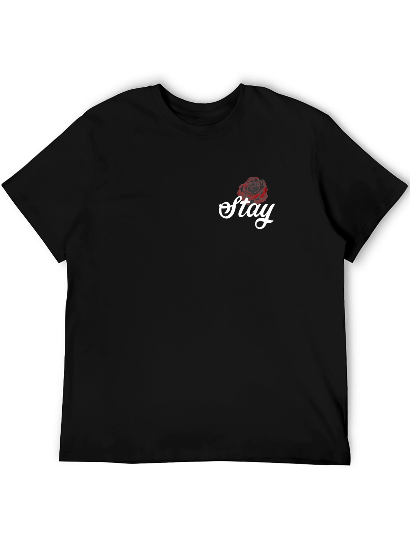 Stay Rose Graphic Tee - Modern Black T-Shirt