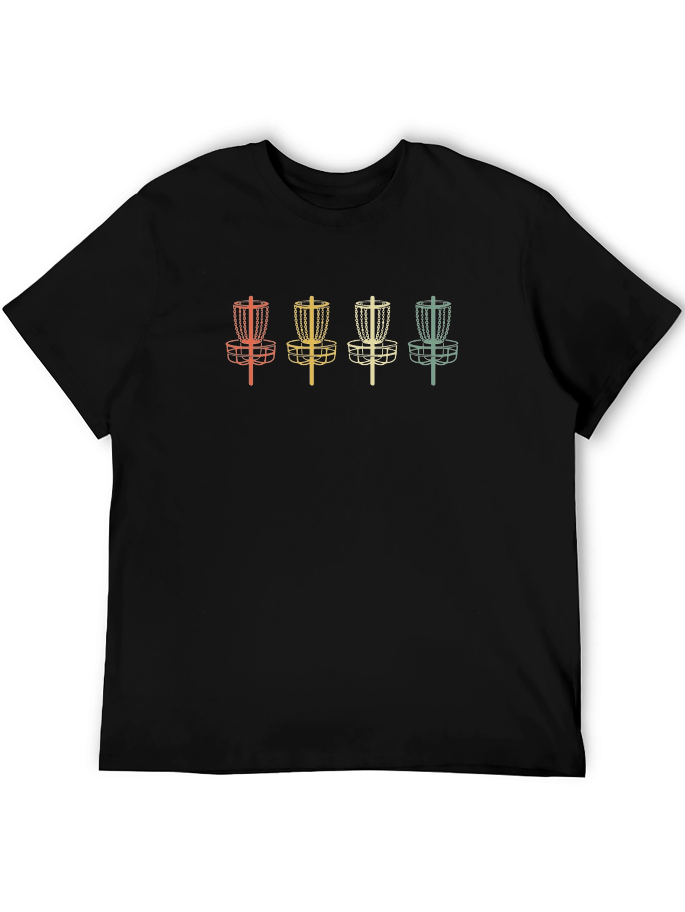 Retro Disc Golf T-Shirt - Four Basket Design