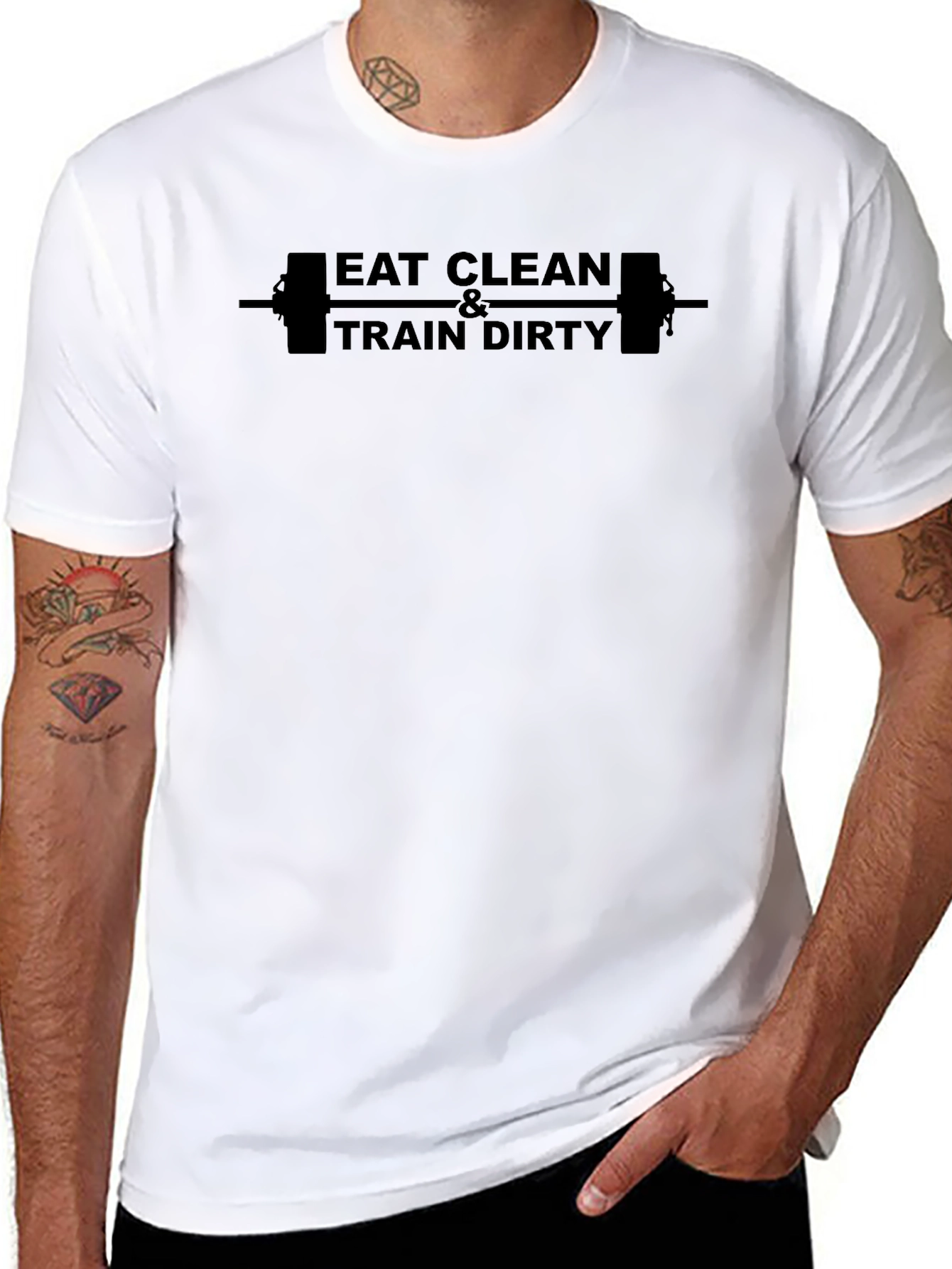 Eat Clean & Train Dirty Black Graphic Tee