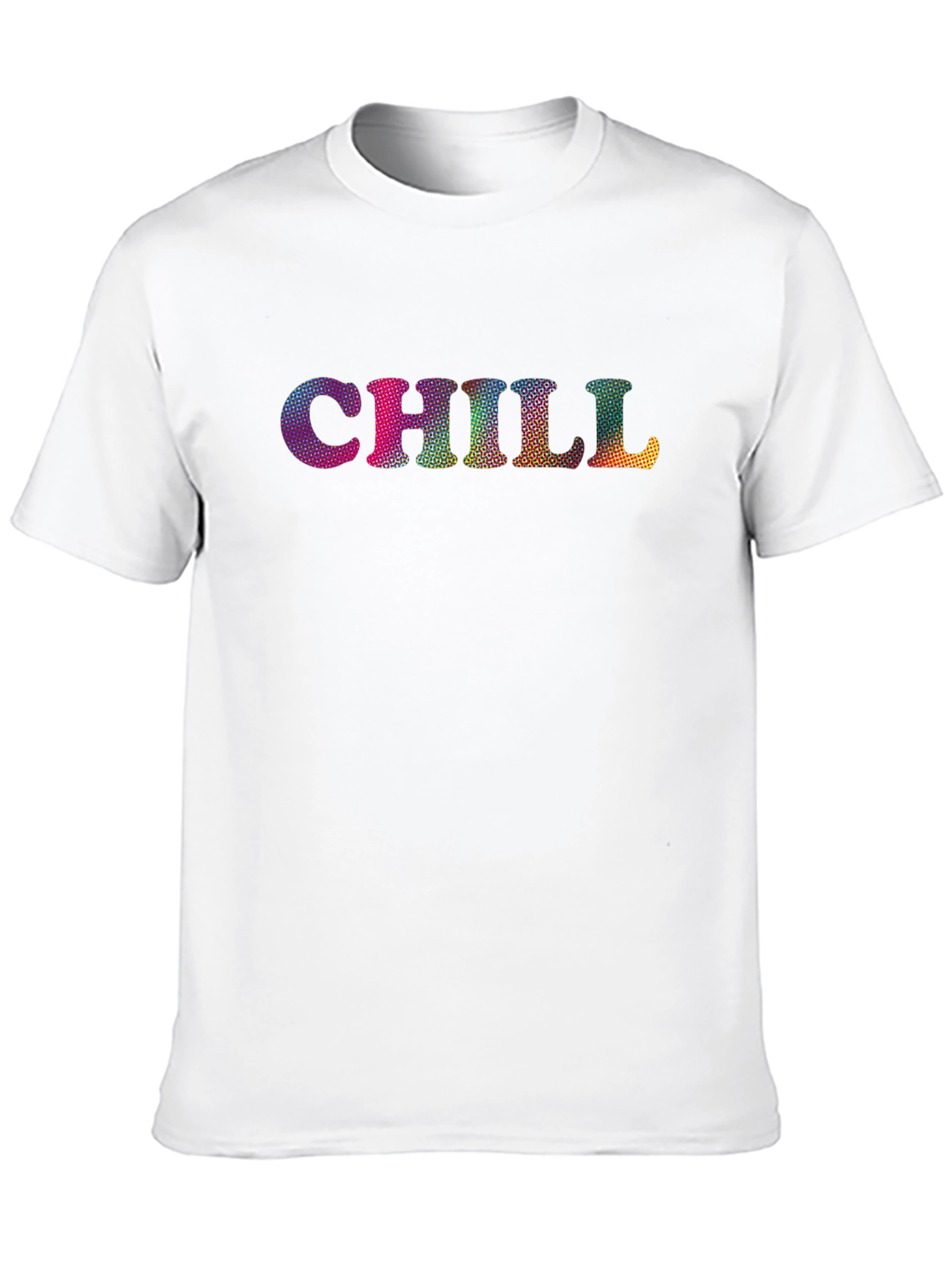 Chill T-Shirt - Vibrant Text Graphic Black Tee