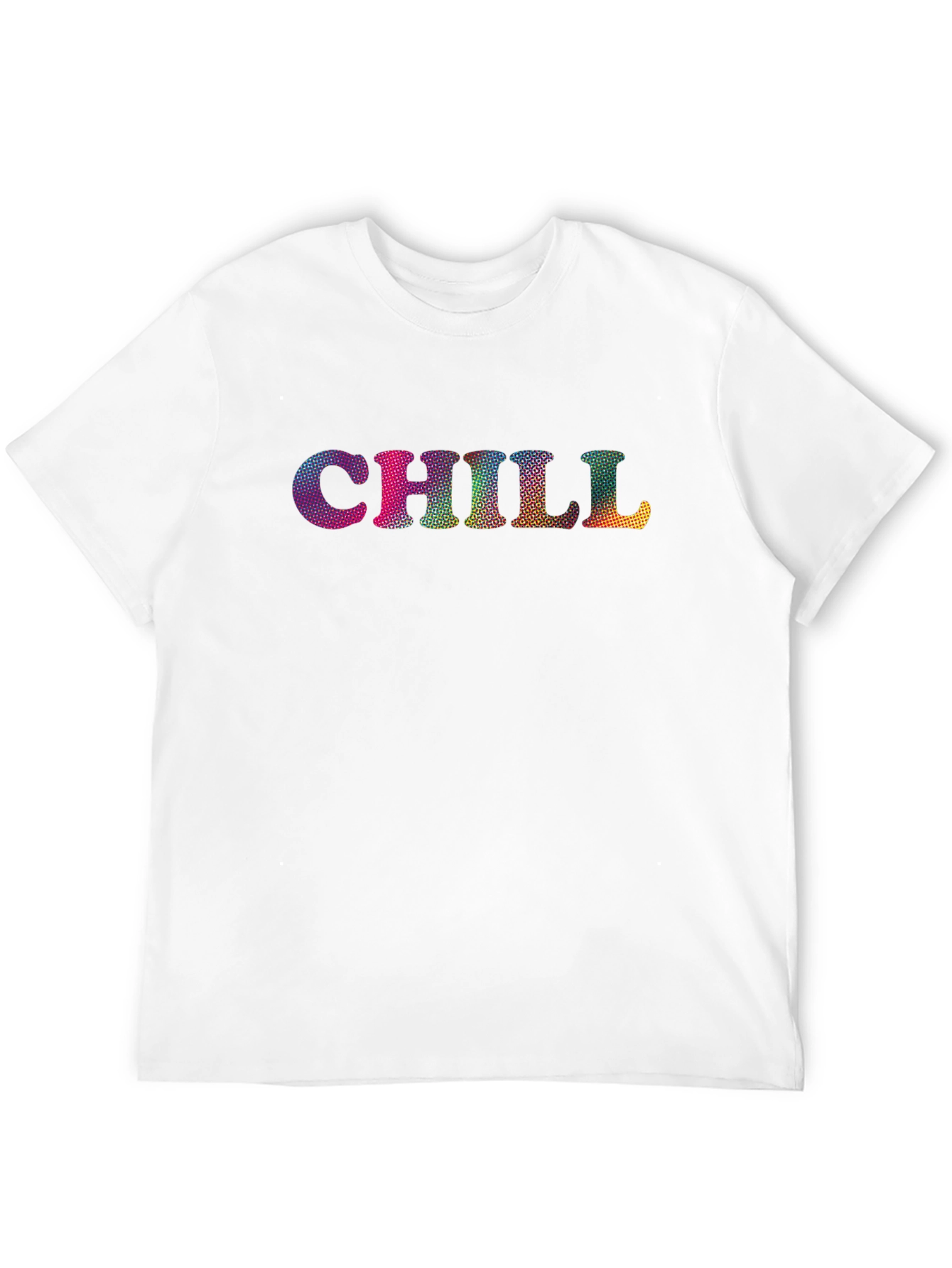 Chill T-Shirt - Vibrant Text Graphic Black Tee