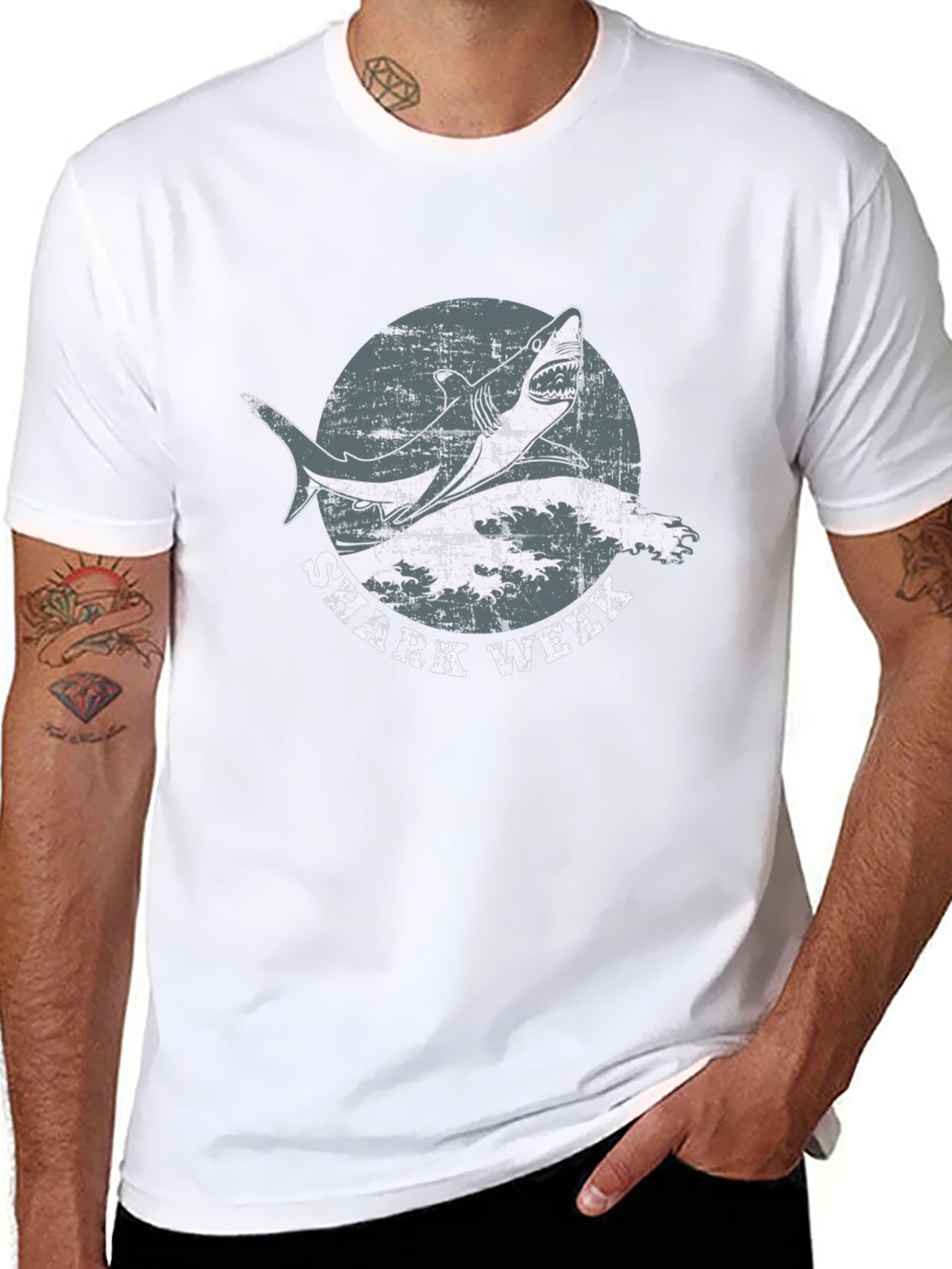 Shark Week Black Graphic T-Shirt