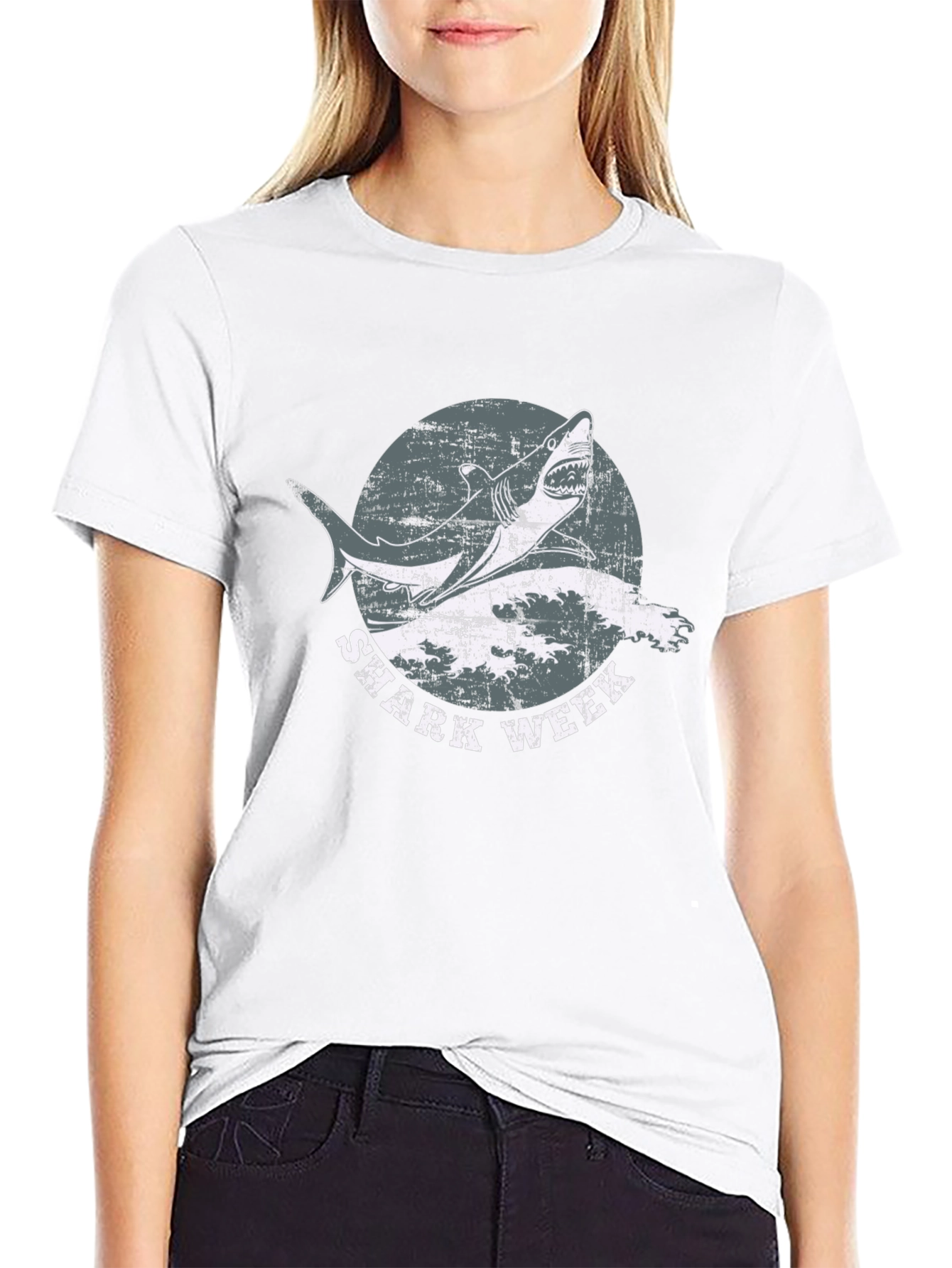 Shark Week Black Graphic T-Shirt