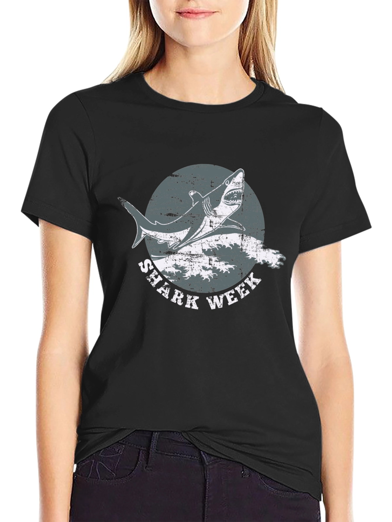Shark Week Black Graphic T-Shirt