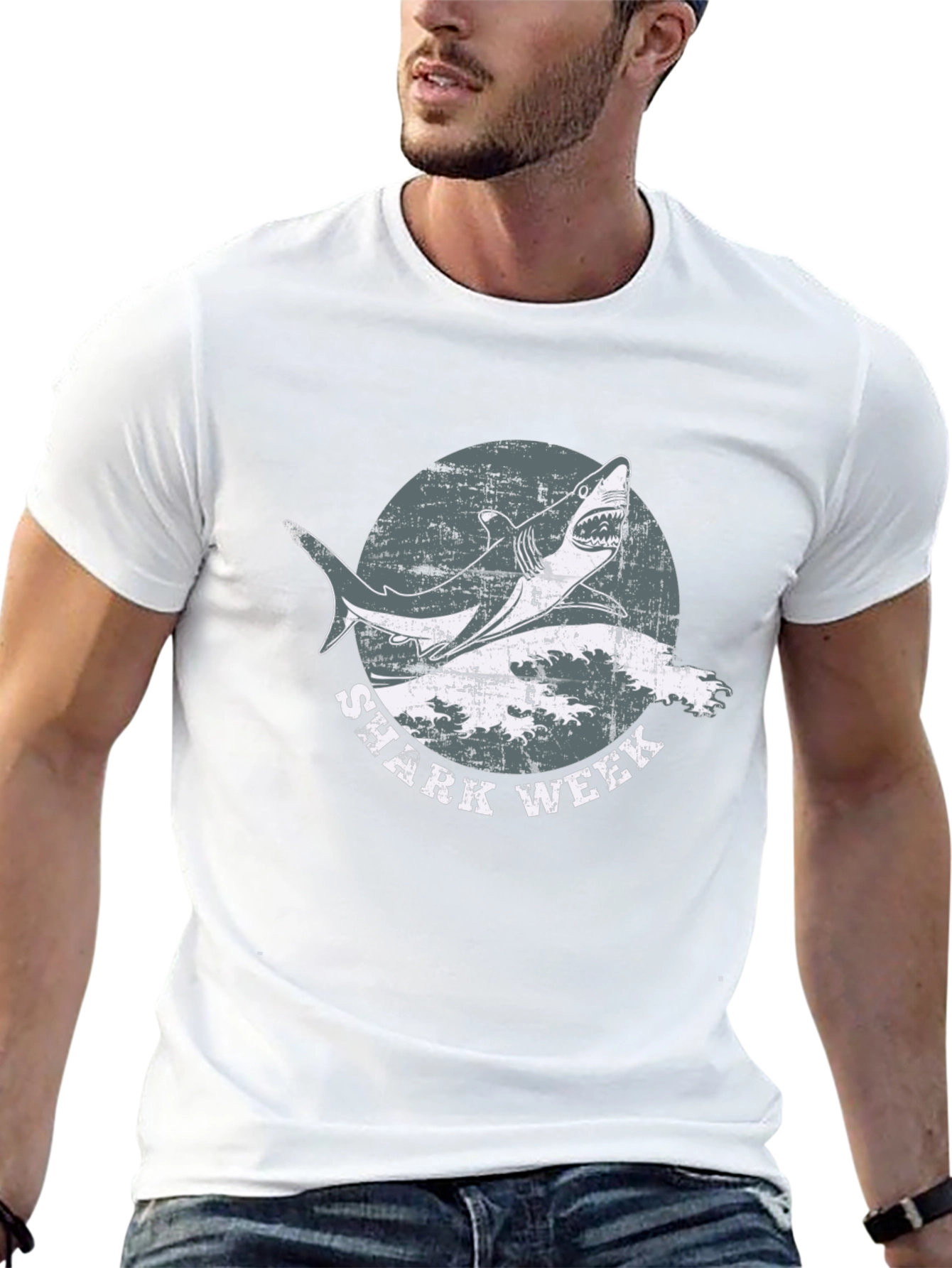 Shark Week Black Graphic T-Shirt