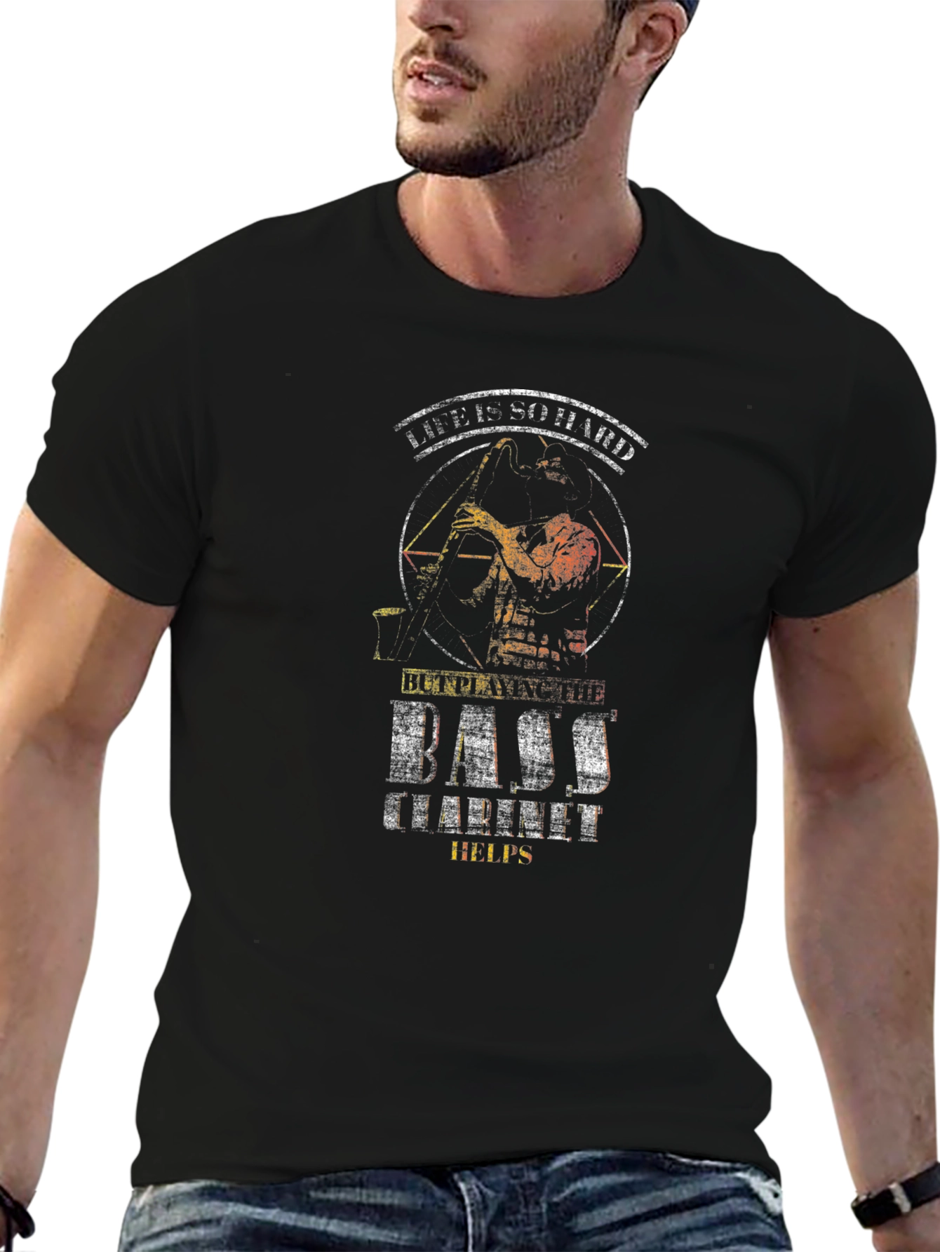 Life is SO DVID Bass Doesnt Helps Black T-Shirt