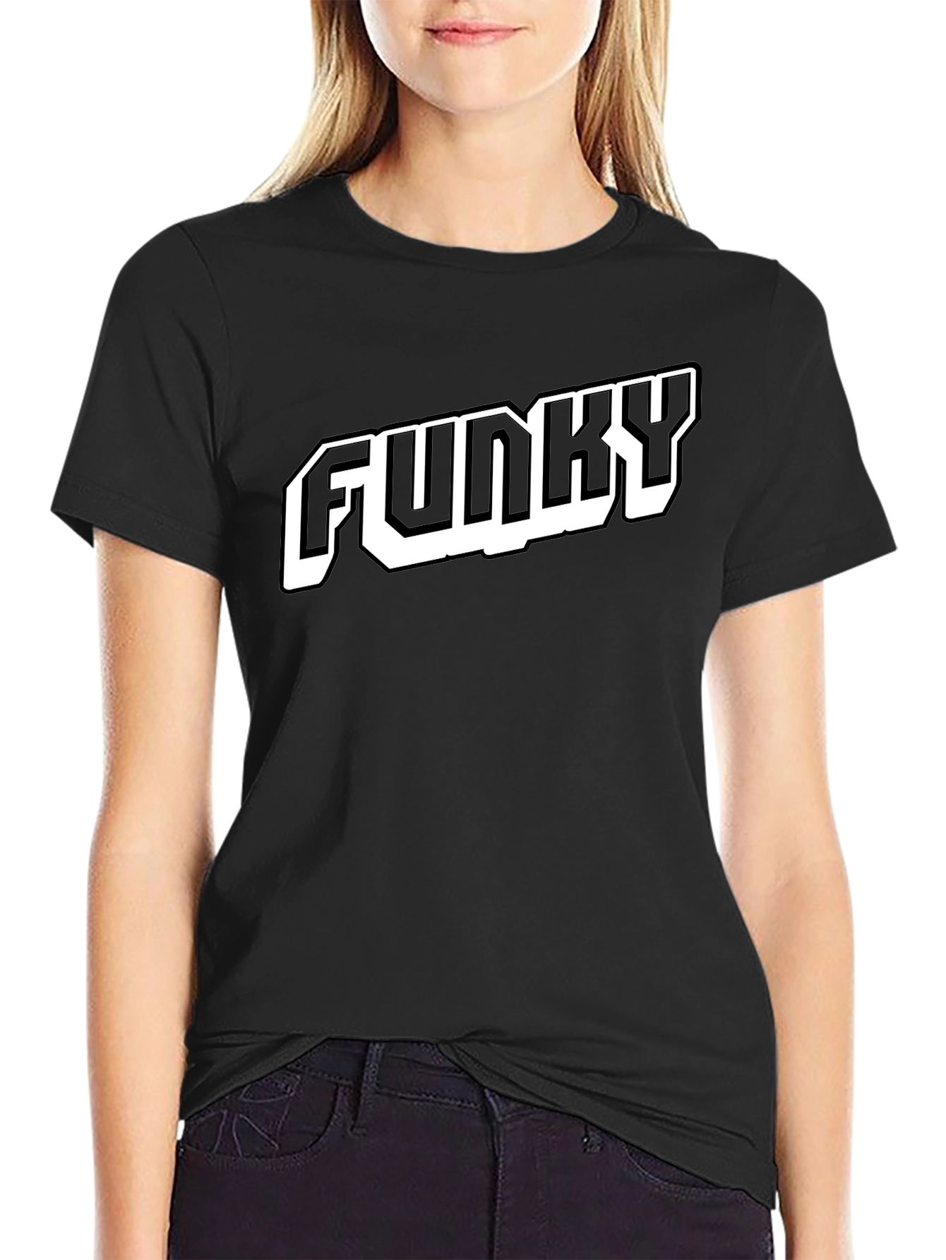Funky Graphic T-Shirt - Black Cotton Blend