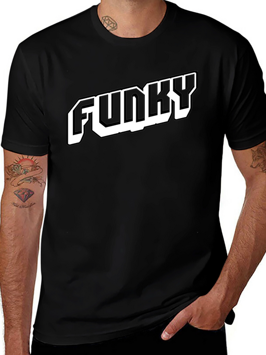 Funky Graphic T-Shirt - Black Cotton Blend