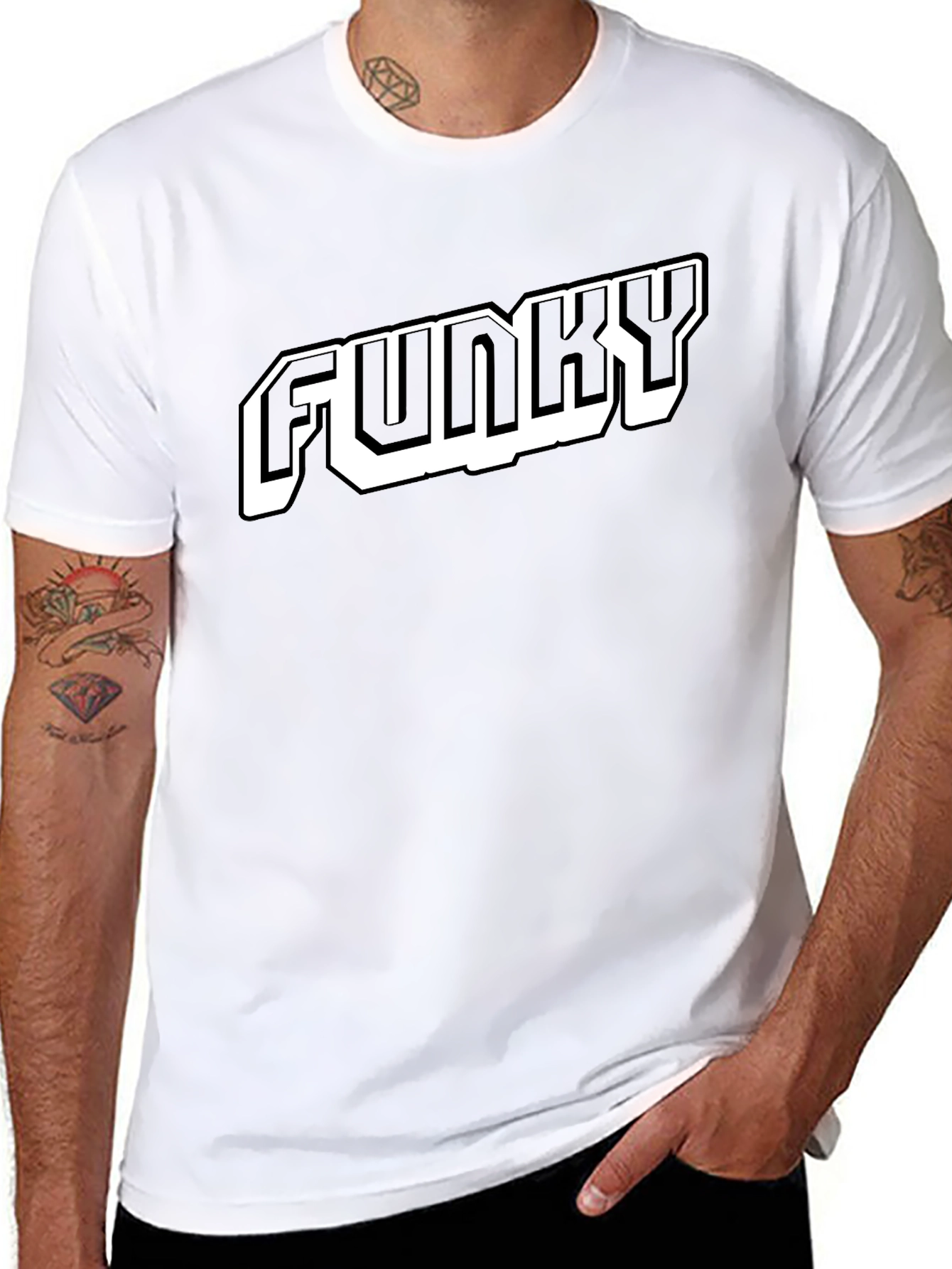 Funky Graphic T-Shirt - Black Cotton Blend
