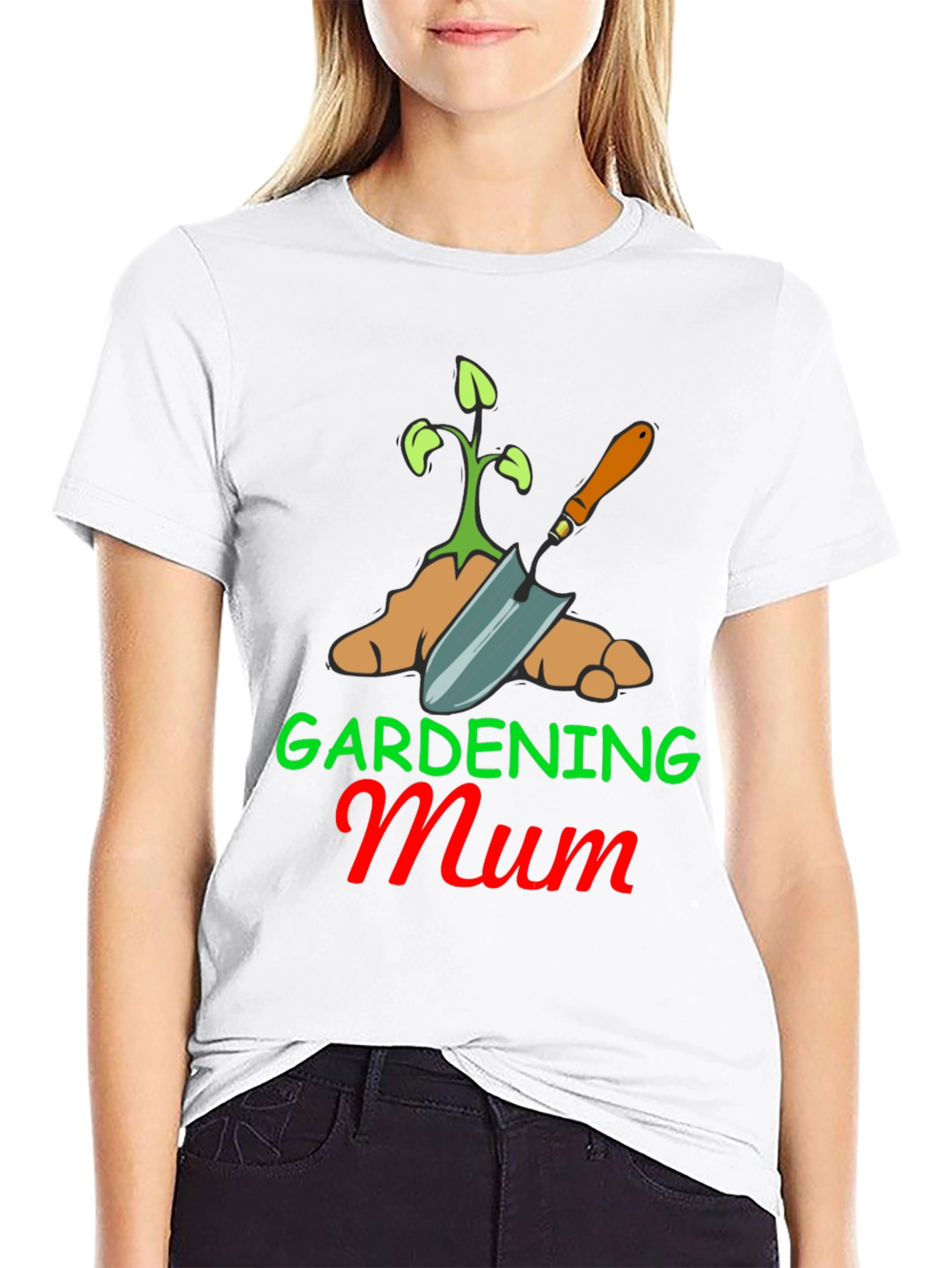 Gardening Mum T-Shirt - Black Cotton Blend