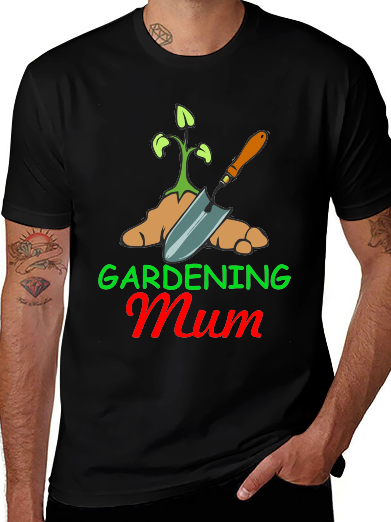 Gardening Mum T-Shirt - Black Cotton Blend