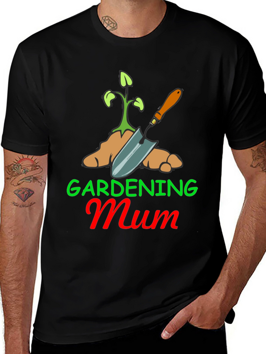 Gardening Mum T-Shirt - Black Cotton Blend