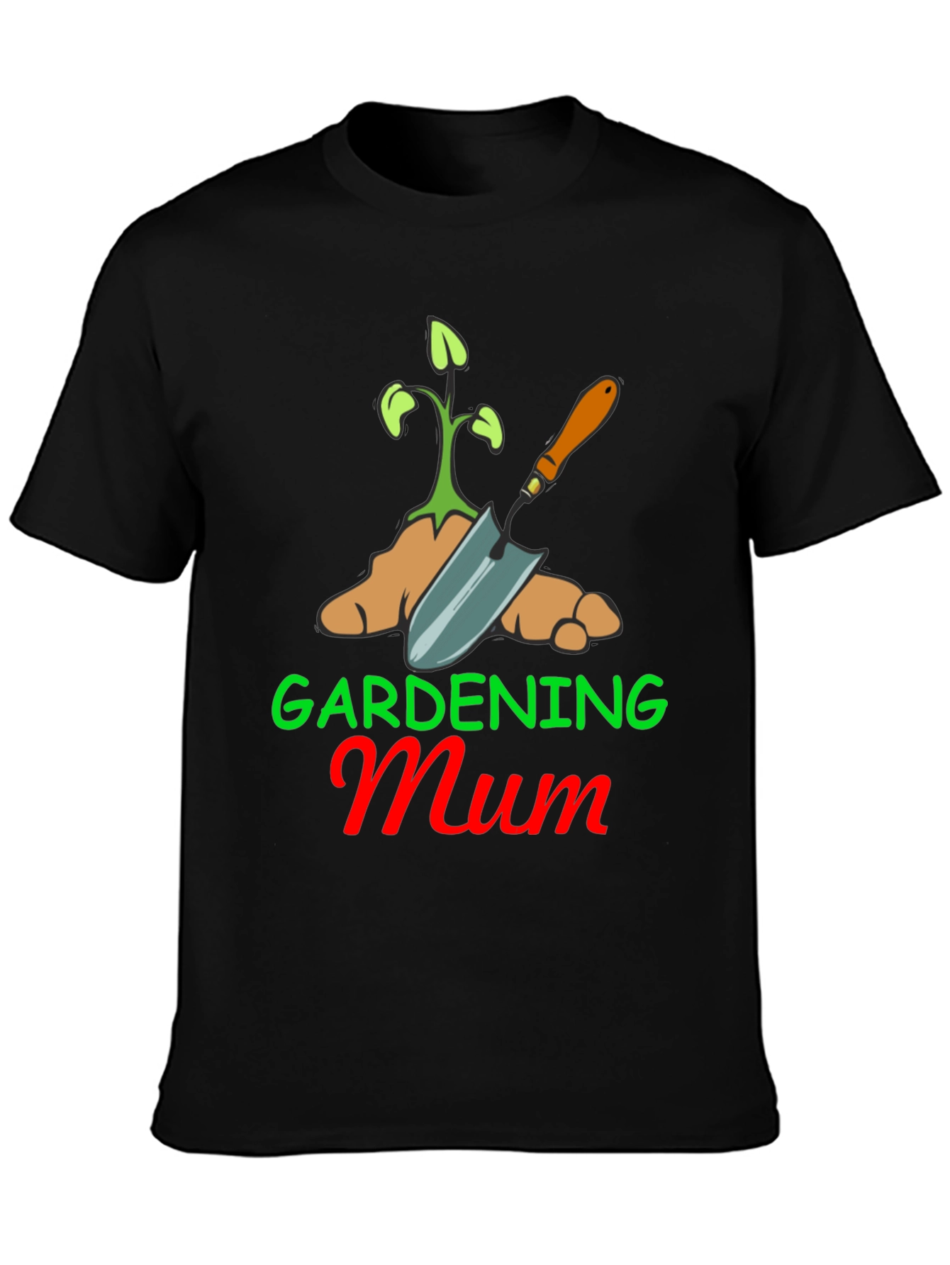 Gardening Mum T-Shirt - Black Cotton Blend