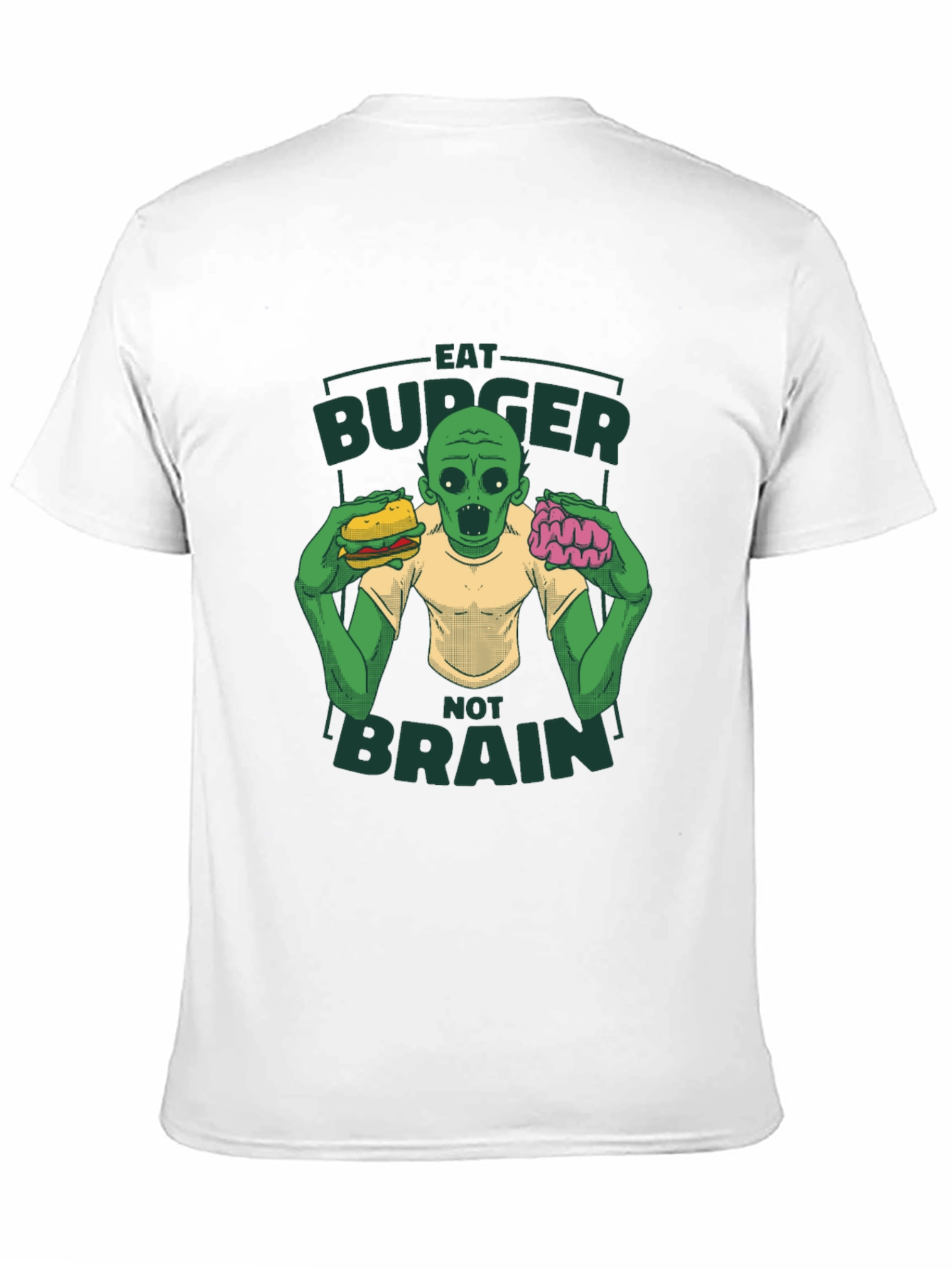 Eat Burger Not Brains Zombie T-Shirt