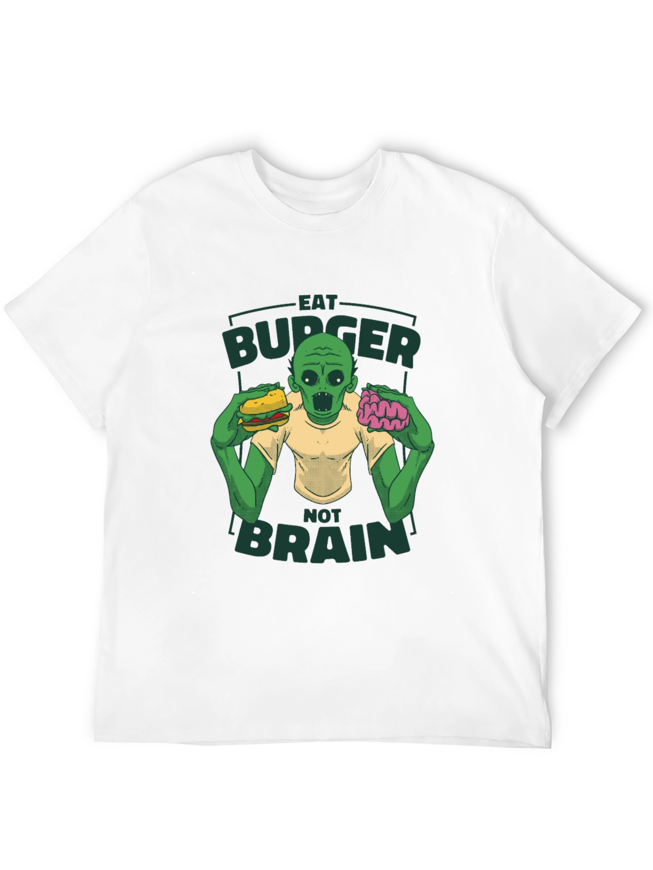 Eat Burger Not Brains Zombie T-Shirt