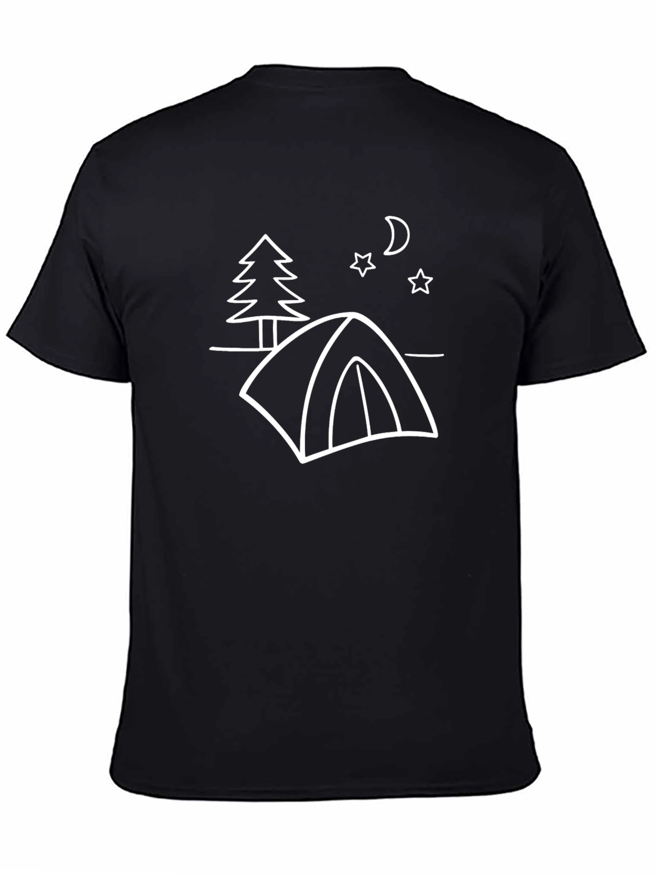 Camping Scene Black T-Shirt