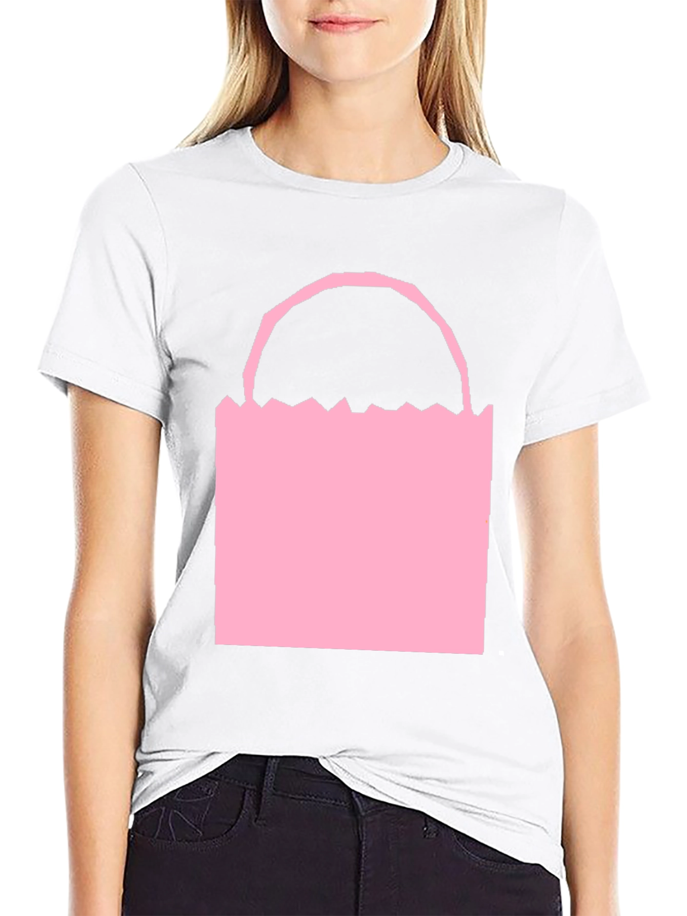 Pink Easter Basket Graphic Tee - Black