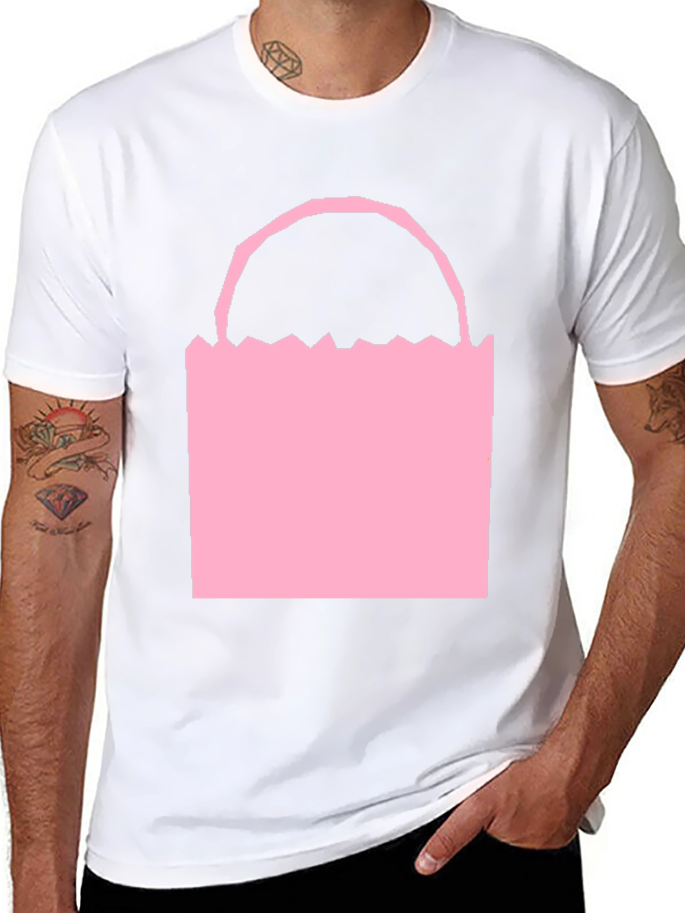 Pink Easter Basket Graphic Tee - Black