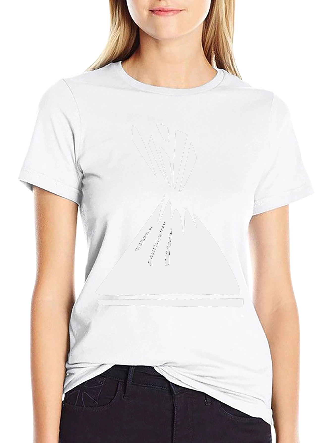 Abstract Cone Graphic Tee - Modern Style