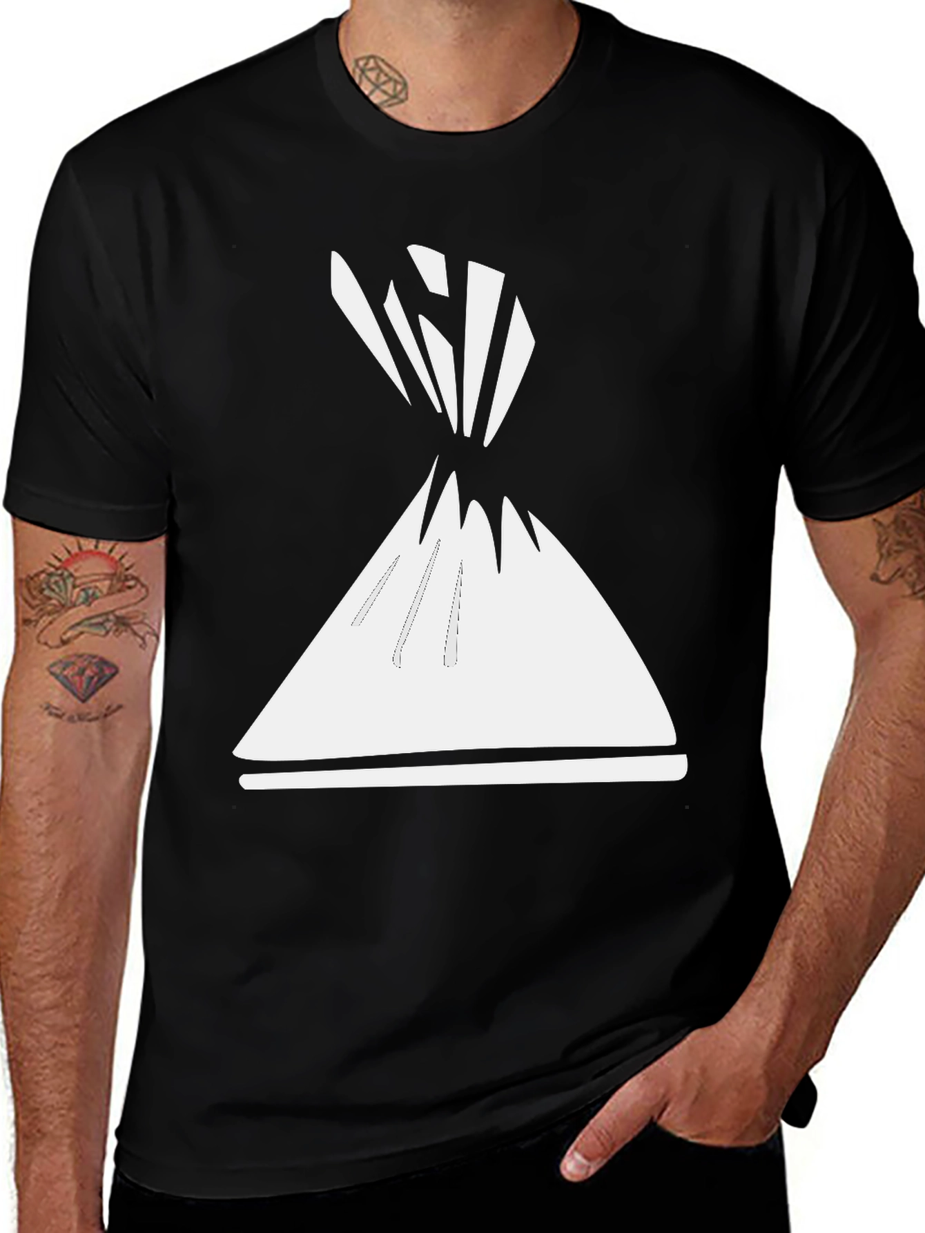 Abstract Cone Graphic Tee - Modern Style